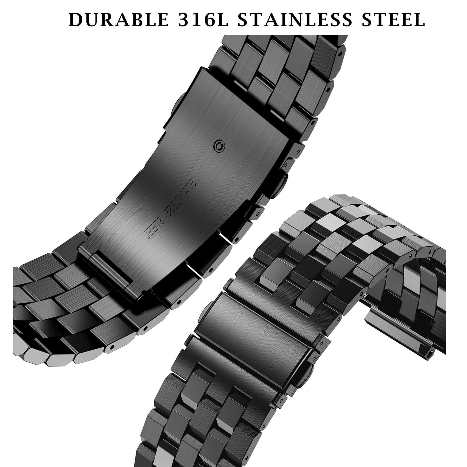SUPLINK Stainless Steel Band & Protective Case for Apple Watch 40mm 41mm 38mm - Rugged Metal Cover Bumper Strap Compatible with iWatch Series 9/8/7/6/5/4/3/2/1/SE - Durable Unisex Design in Black | Perfect for Outdoor Activities, Workouts & Everyday Wear