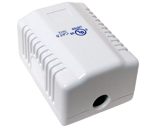 CAT6 Surface Mount Box - 1 Port & 2 Port Pre-Wired Ethernet Jack, Universal White Enclosure for Home & Office Network Installation