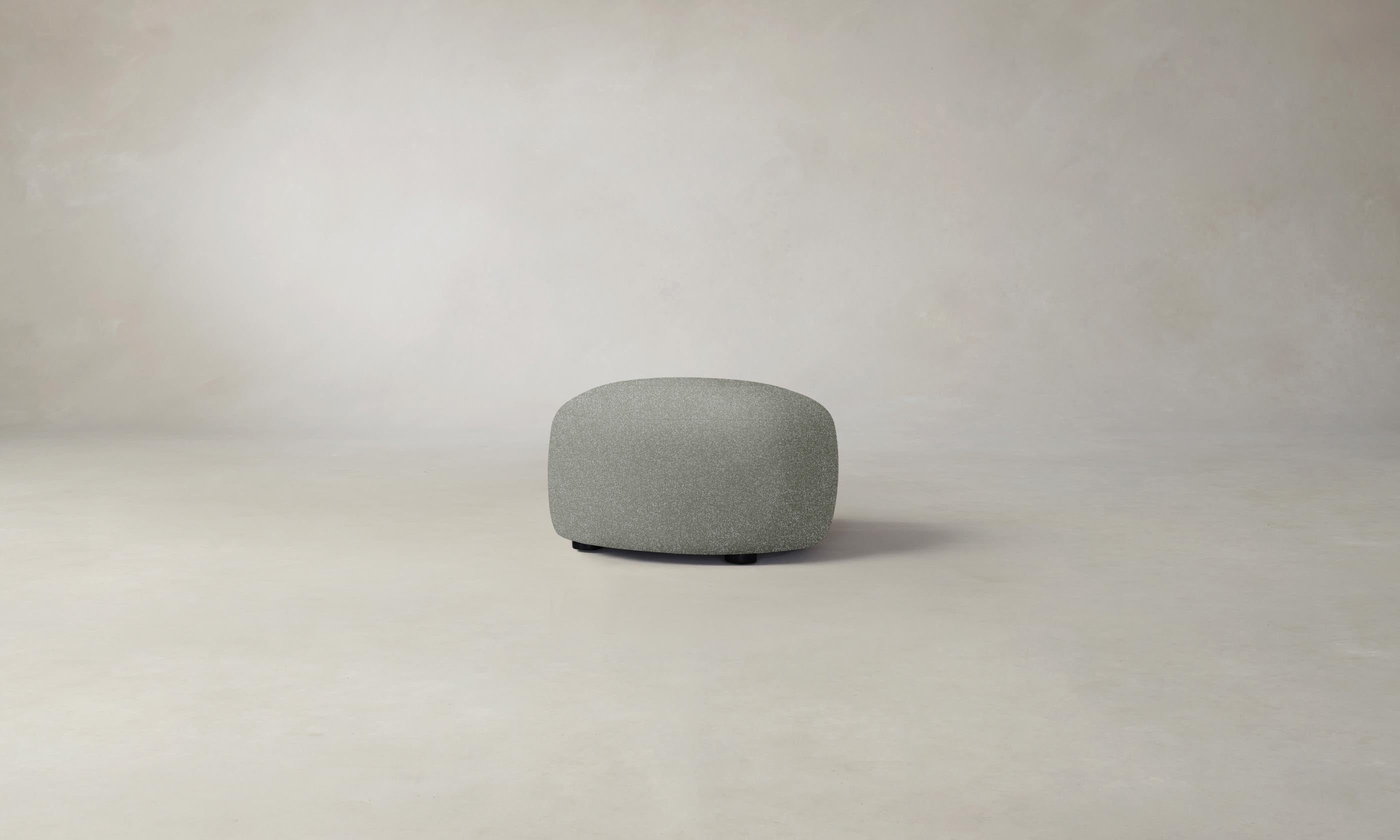 Premium Chelsea Ottoman with Merino Granite Upholstery - Stylish Footrest & Extra Seating for Living Room, Bedroom, or Office