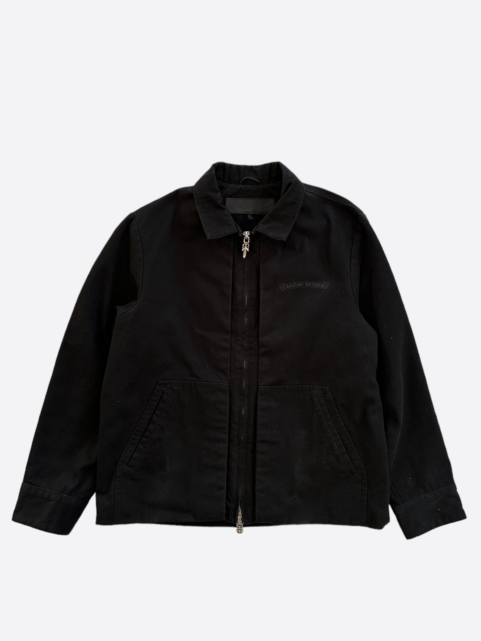 Chrome Hearts Black Hollywood Workwear Jacket - Stylish Biker Jacket for Men & Women - Perfect for Motorcycle Riding, Night Out & Streetwear Fashion