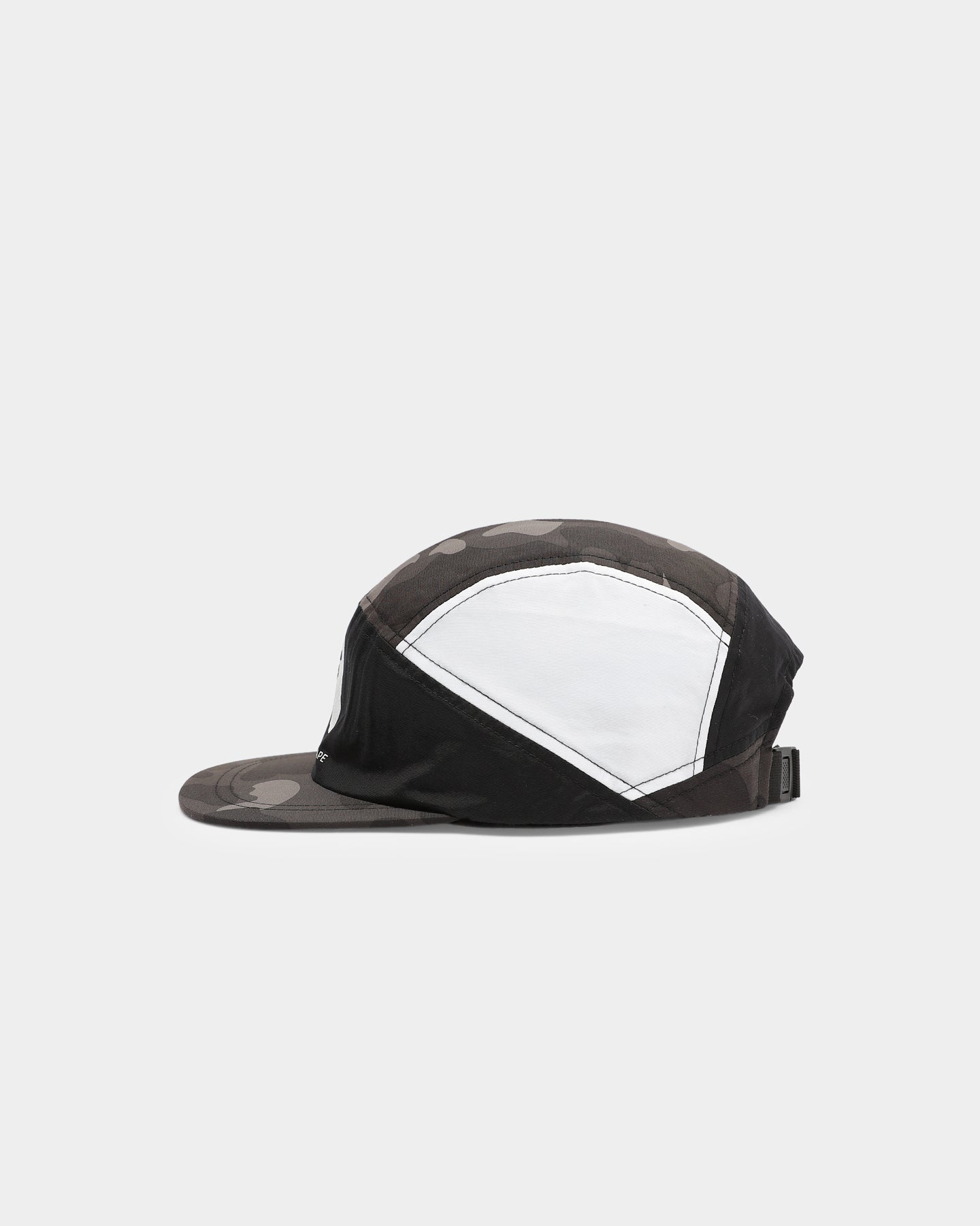 BAPE Camo Color Block 5-Panel Strapback Snapback Hat - Black | Streetwear Fashion, Hip Hop Style, Urban Outfits for Men & Women