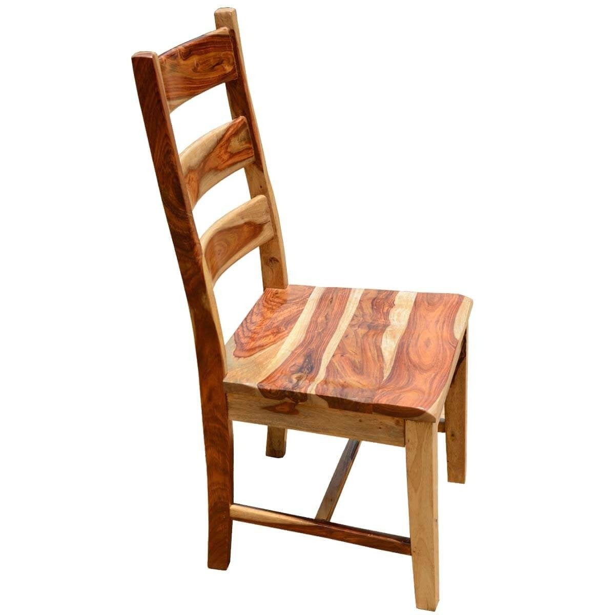 Solid Wood Indian Dining Chair - Handcrafted Dallas School Style Natural Finish for Home, Restaurant, and Office Use