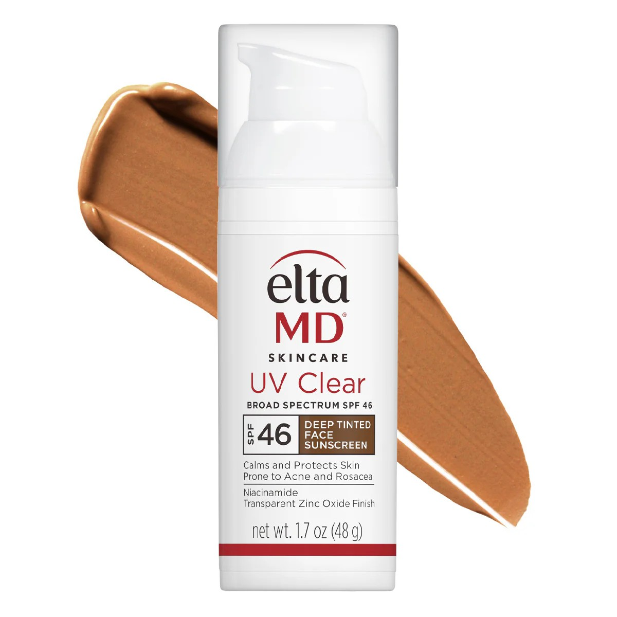 Elta MD UV Clear Deep Tinted Broad Spectrum SPF 46 Sunscreen - Oil-Free Facial Moisturizer for Acne-Prone & Sensitive Skin - Daily Sun Protection for Face & Neck