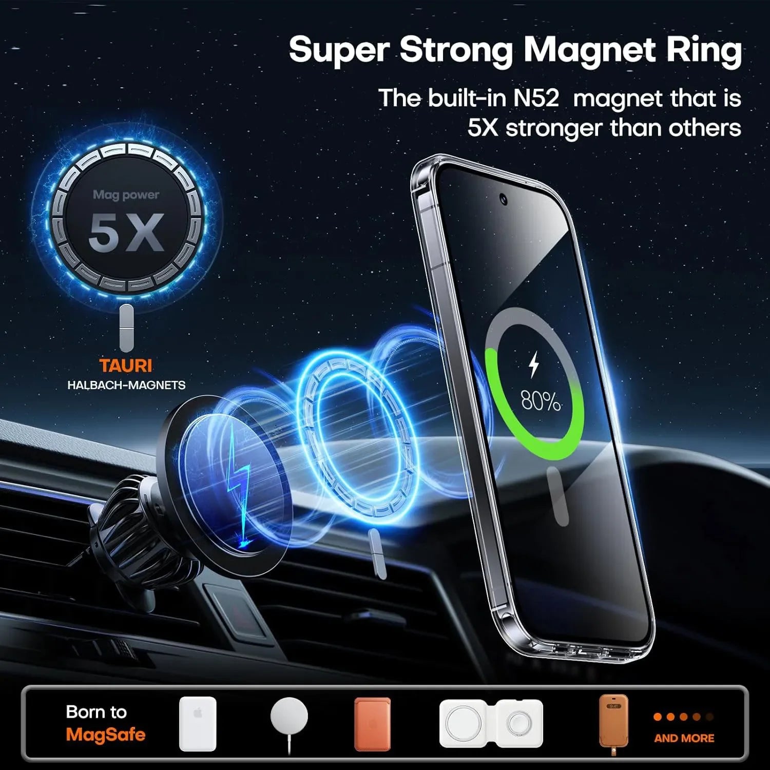 Google Pixel 9 Magsafe Magnetic Wireless Charging Case - Fast Charging Protective Cover for iPhone 15/14/13/12 - Perfect for Home, Office & Travel Use