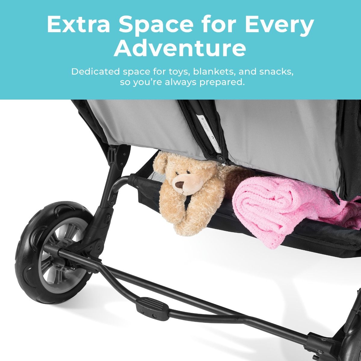 Gaggle Compass Quad 4-Seat Stroller for Toddlers - Lightweight, Durable & Foldable Baby Stroller for Multiple Kids - Perfect for Family Outings, Shopping & Travel
