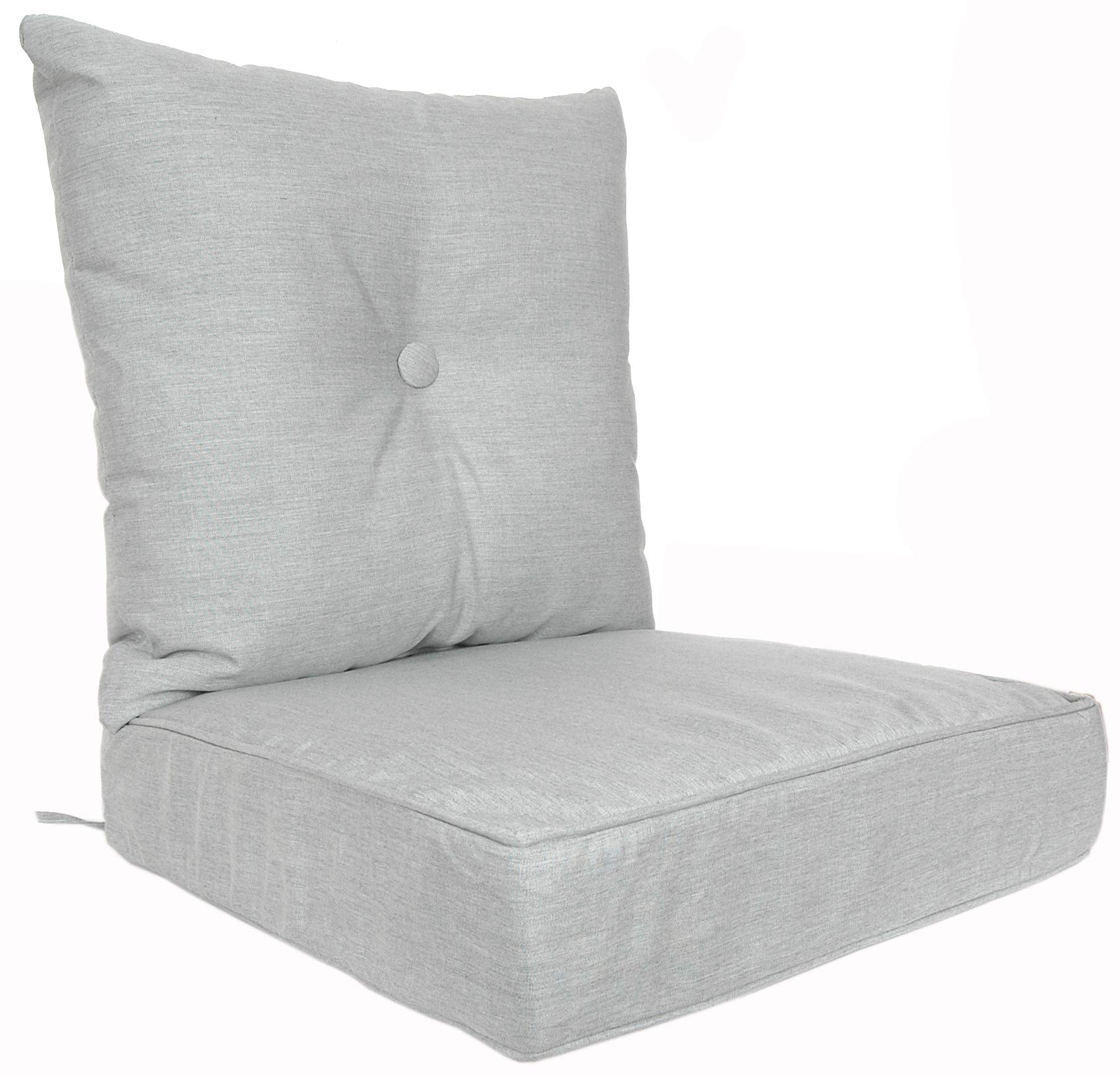 Premium Sunbrella Outdoor/Indoor Patio Cushion Set - 22x22x6 Inch Seat & 23x23x7 Inch Back (2-Piece) - Waterproof Canvas Granite Fabric - Perfect for Garden, Deck, Poolside & Patio Furniture