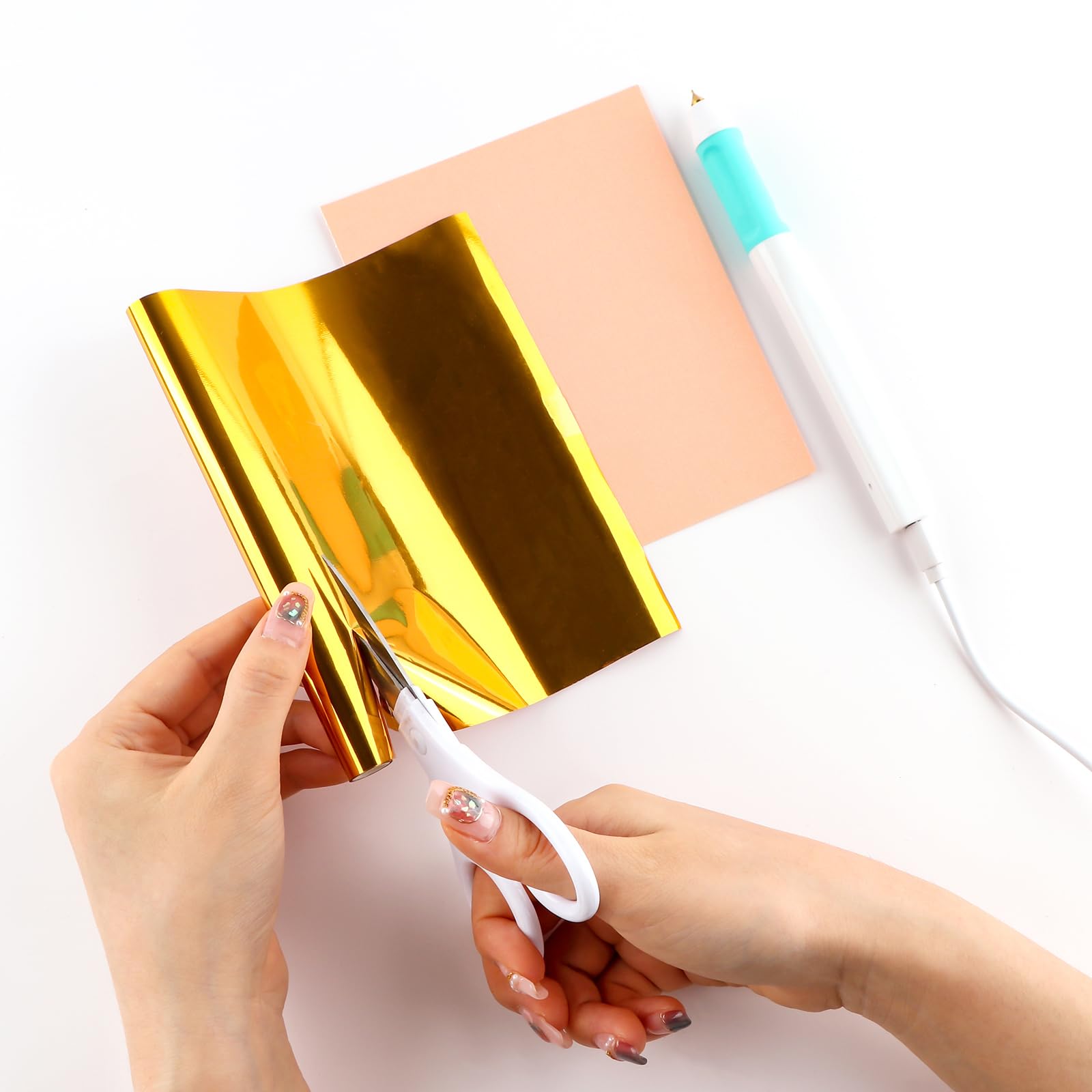 Briartw 4 Rolls Glimmer Hot Foil Roll Bundle - Gold Heat Activated Foil for Glimmer Hot Foil System & Heat Foil Pen - 5.9