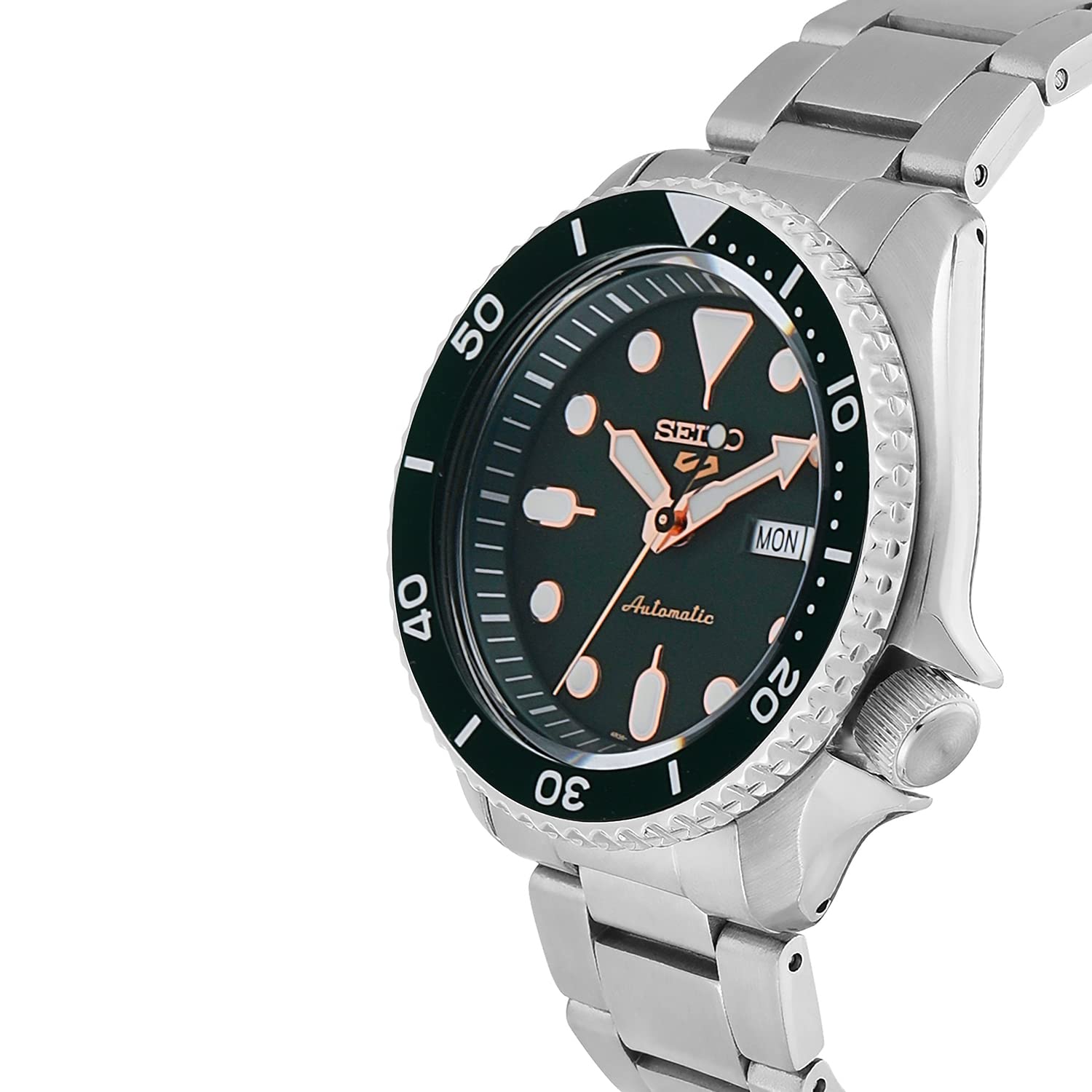 Seiko SRPD63K1 Men's Silver Analog Sports Watch - Durable Stainless Steel Case & Band, Water Resistant for Swimming, Diving & Outdoor Activities