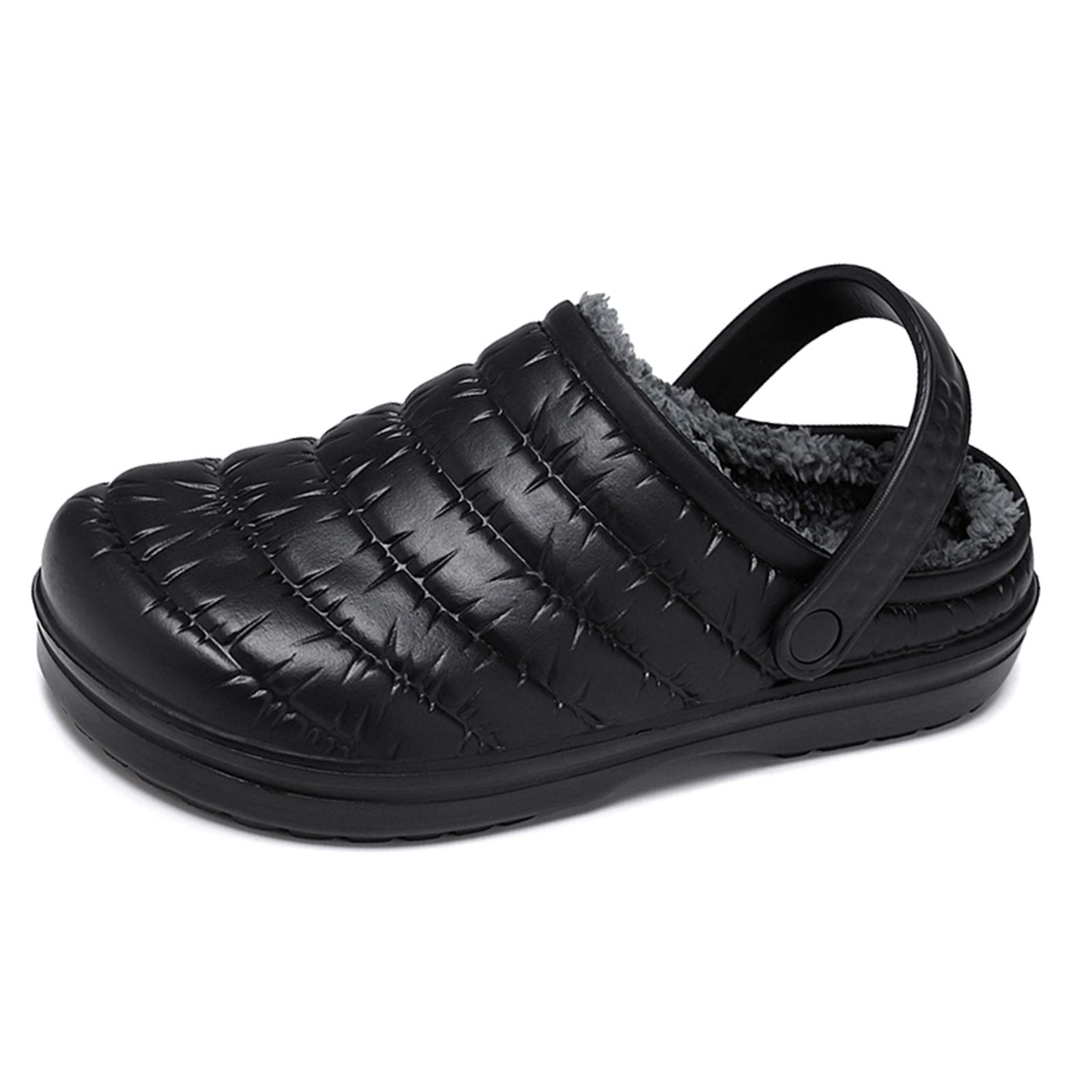 CYian Women's & Men's Fuzzy Slippers - Soft Fleece Lined Clogs with Elastic Strap for Indoor/Outdoor Use - Warm Plush Garden Shoes for Home, Office & Backyard Comfort