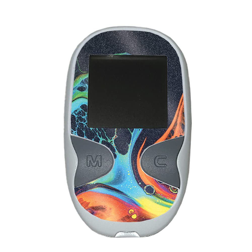 MightySkins Glossy Glitter Skin Cover for Care Touch Glucose Meter - Color Splash | Protective & Durable High-Gloss Finish | Easy to Apply | Made in USA | Perfect for Diabetes Management & Stylish Protection