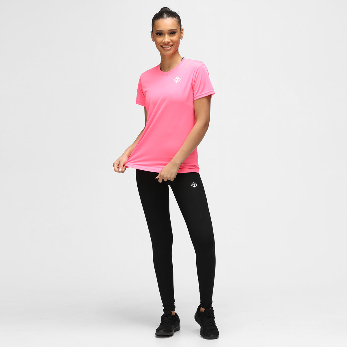 Bright Pink Diamond Women's Technical T-Shirt - Moisture-Wicking, Breathable & Stylish for Workouts, Yoga & Outdoor Activities