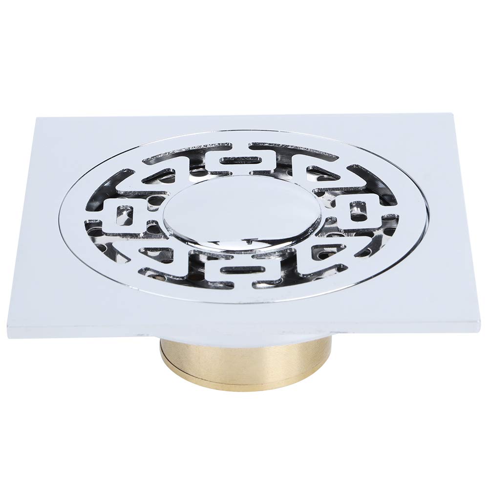 Stainless Steel Square Floor Drain with Removable Cover - Bathroom Shower Hair Catcher & Sink Water Strainer - Anti-Clog Drain Cover for Showers, Basements, and Laundry Rooms