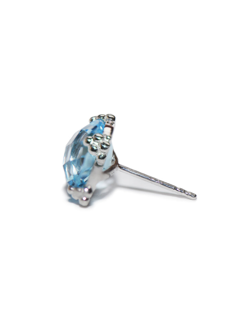 Blue Topaz & Silver Dew Drop Cluster Stud Earrings – Elegant Jewelry for Women, Perfect for Parties, Weddings & Everyday Wear