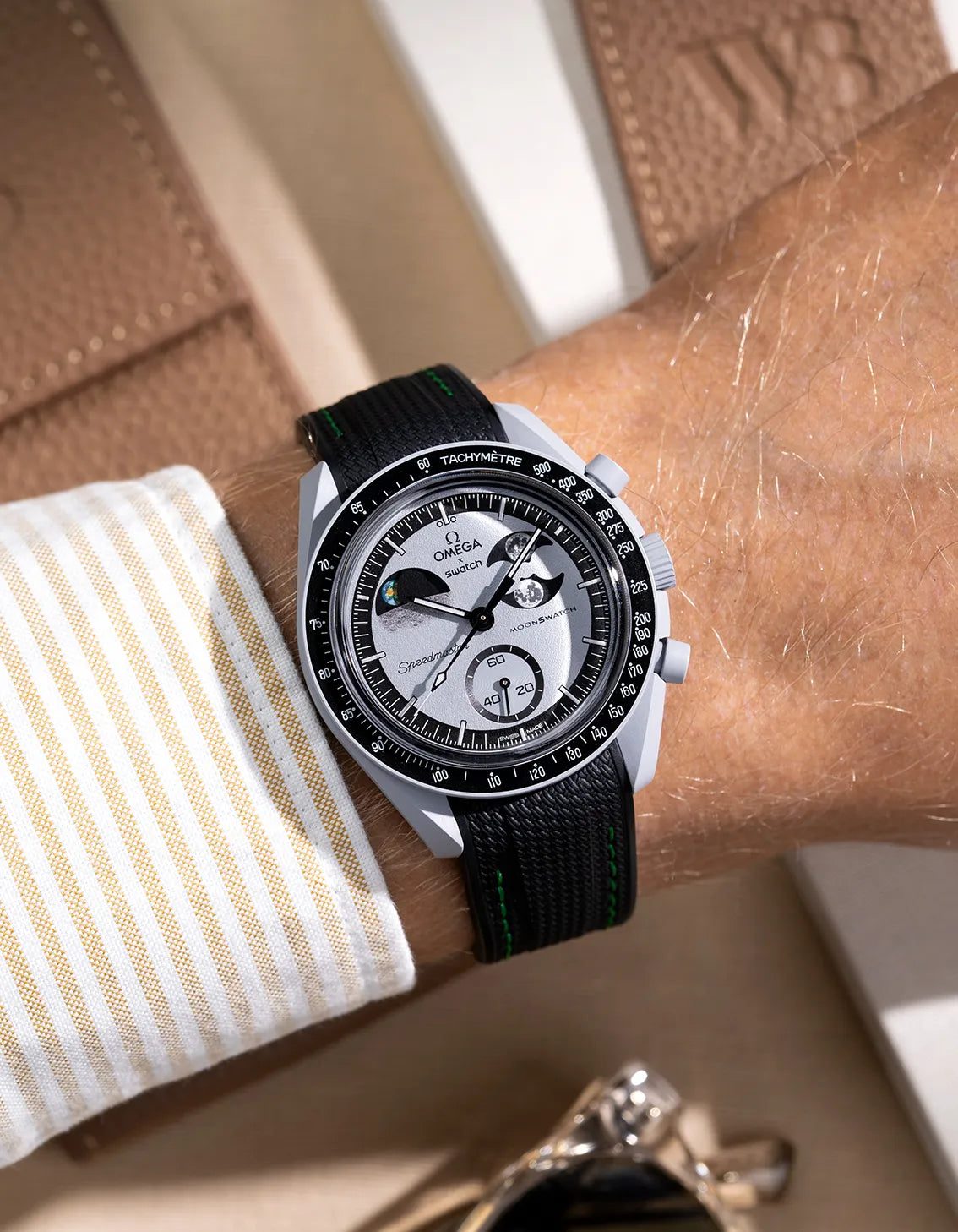 Omega x Swatch MoonSwatch Mission to Earth Rubber Watch Strap - Durable Replacement Band for MoonSwatch Earth Model - Perfect for Daily Wear, Sports & Space-Themed Fashion
