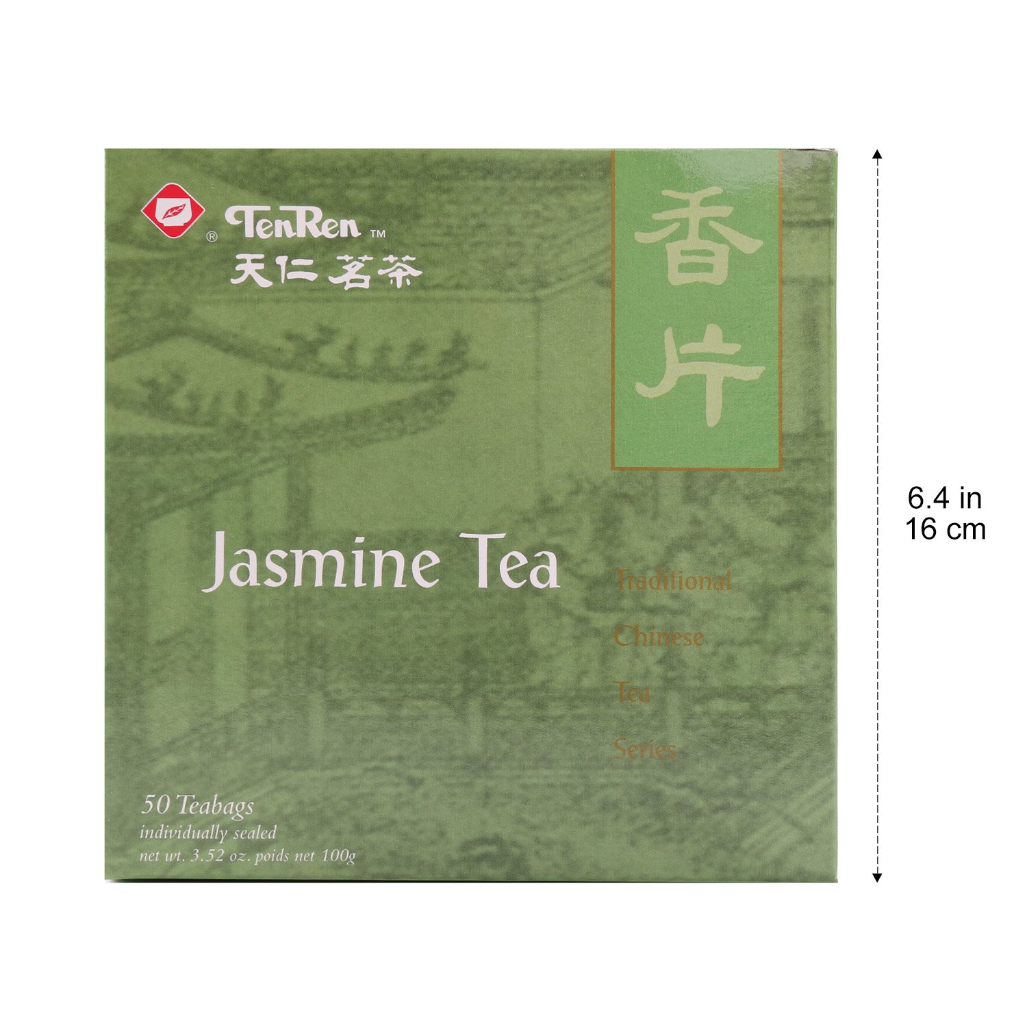 Premium Ten Ren Jasmine Tea Bags - 50 Count | Authentic Taiwanese Loose Leaf Tea | Floral Aroma & Relaxing Flavor | Perfect for Afternoon Tea, Office Break or Gift Giving