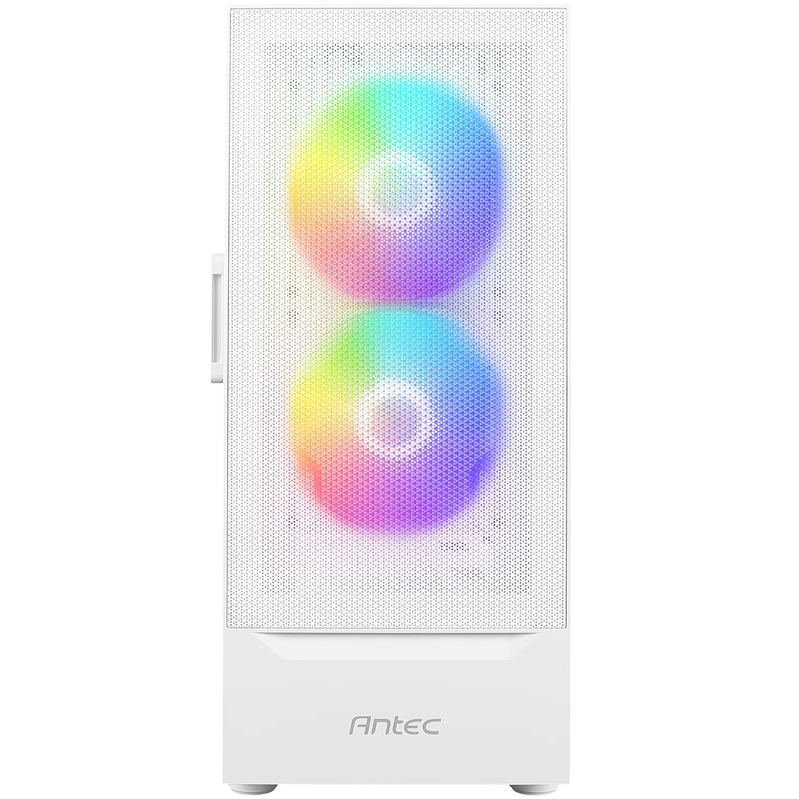 Antec NX410 White ATX Mid Tower PC Case with Tempered Glass Side Panel - 2x140mm Front & 1x120mm ARGB Rear Fans Pre-Installed - Gaming Computer Case for Home & Office Builds