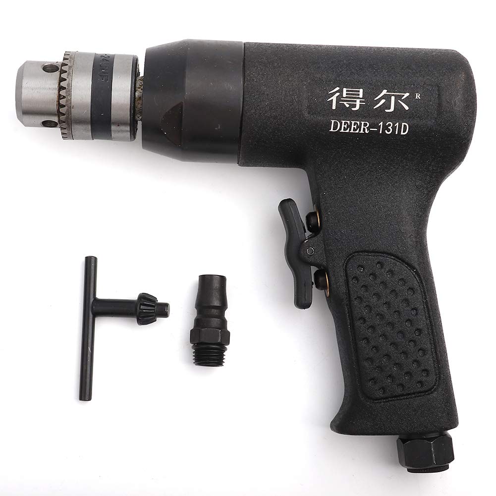 Pneumatic Drill Pistol Grip - Alloy Air Tool with CW/CCW Rotation, 500 RPM High Precision for Metal & Woodworking - Perfect for DIY Projects, Auto Repair & Construction Work