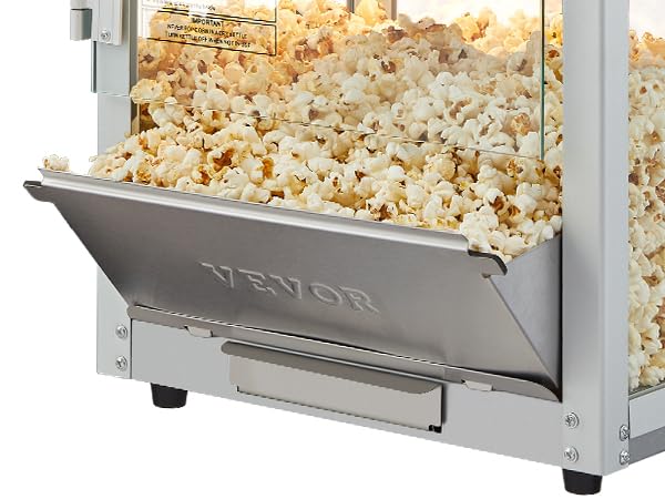 VEVOR 8 Oz Commercial Popcorn Machine - 850W Countertop Popcorn Popper Makes 48 Cups per Batch - Theater Style with 3-Switch Control, Steel Frame & Tempered Glass - Includes Scoop & Spoons (Red) - Perfect for Movie Nights, Carnivals, and Snack Bars