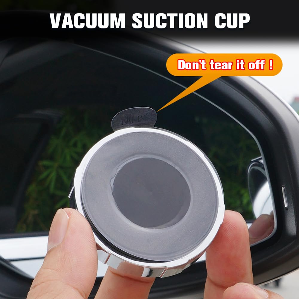 2024 New Suction Cup Car Convex Blind Spot Mirror 2PCS - 360° Wide Angle Side Mirror for All Vehicles (Black) | Eliminate Blind Spots & Enhance Driving Safety for Sedans, SUVs, Trucks