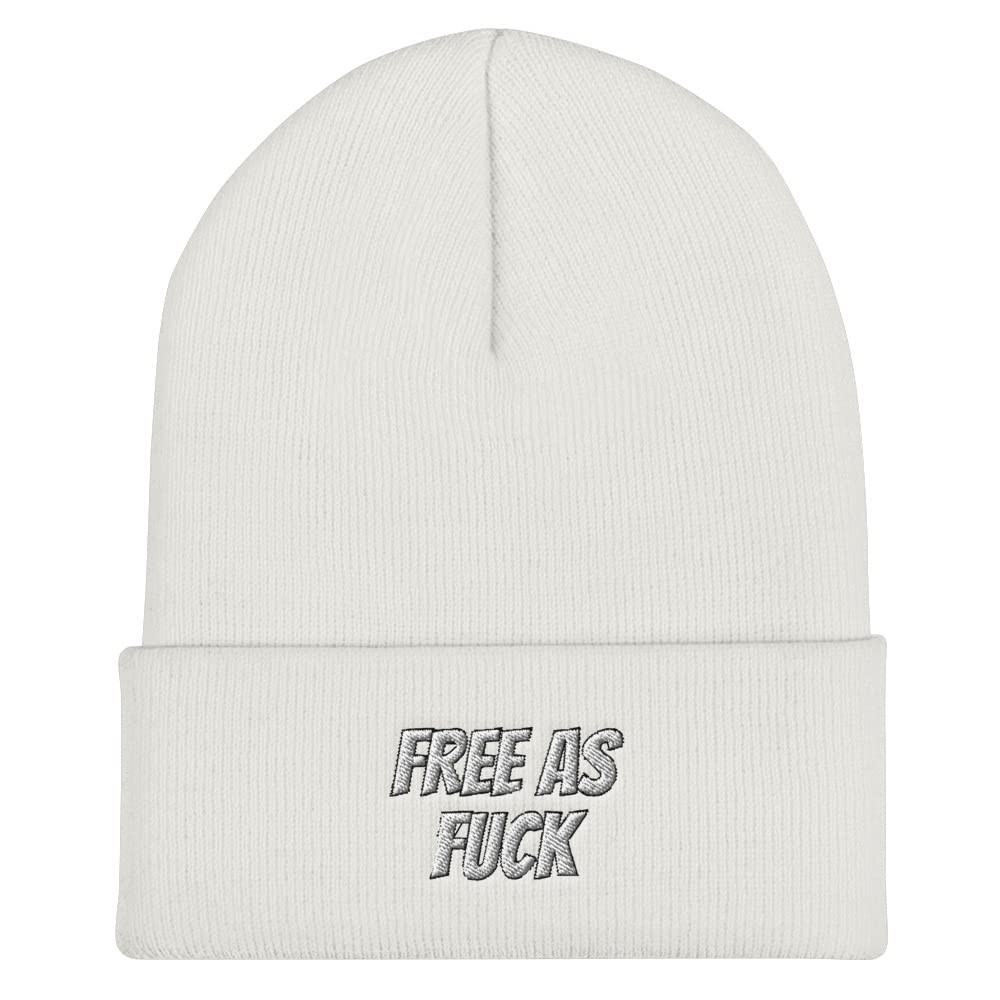 Free As Fuck Hat - Stylish Cuffed Beanie with Fun Design - Perfect for Winter Fashion & Streetwear Outfits