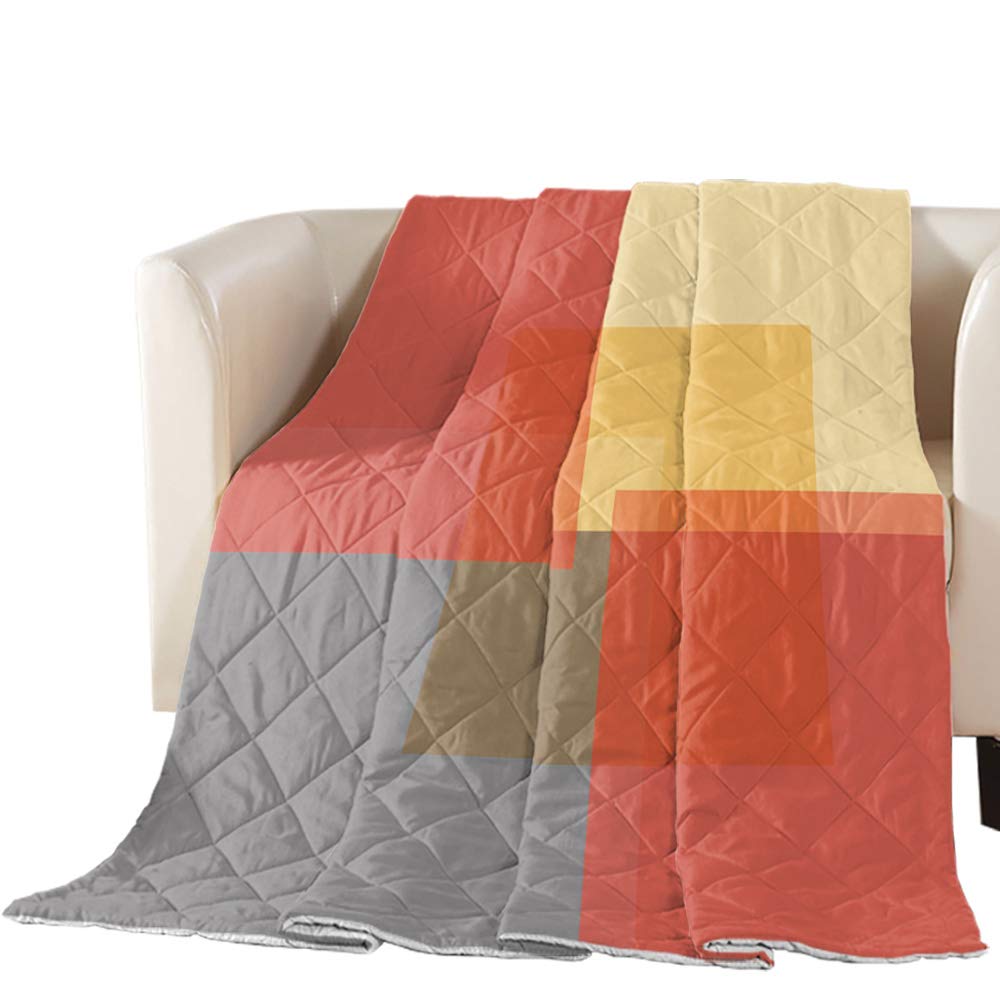 1998 Soft Color Block All-Season Duvet Insert - Lightweight Comforter Blanket Coverlet for Bedroom, Living Room & Couch (Grey/Red/Orange, California King 104x96