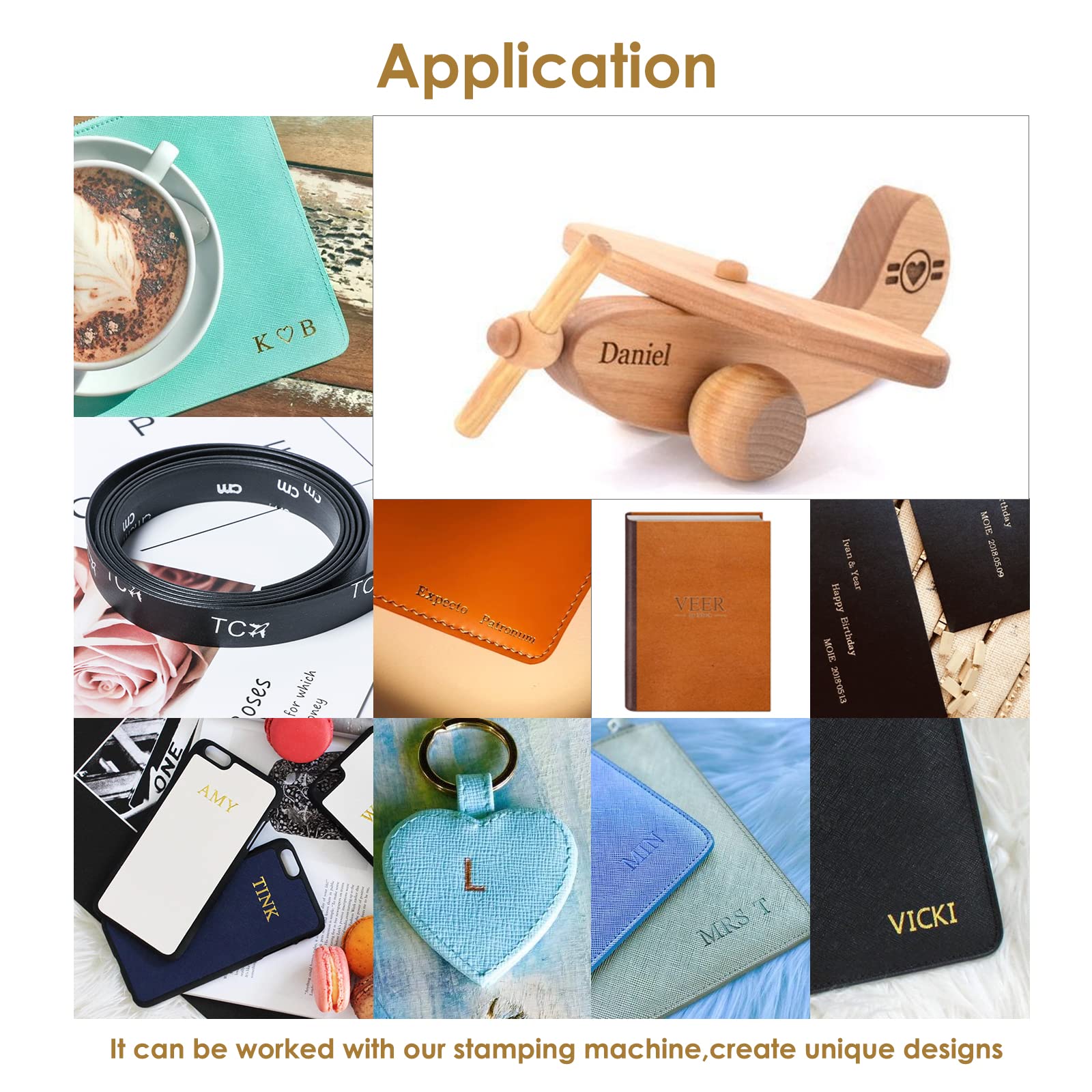 ZONEPACK 3mm Copper Brass Stamping Flexible Letters, Numbers, Alphabets, Symbols & Characters Molds - CNC Engraving Molds for Hot Foil Stamping Machine - DIY Gifts & Craft Projects (Times New Roman 85pcs) - Perfect for Leather, Wood, Paper & Fabric Customization