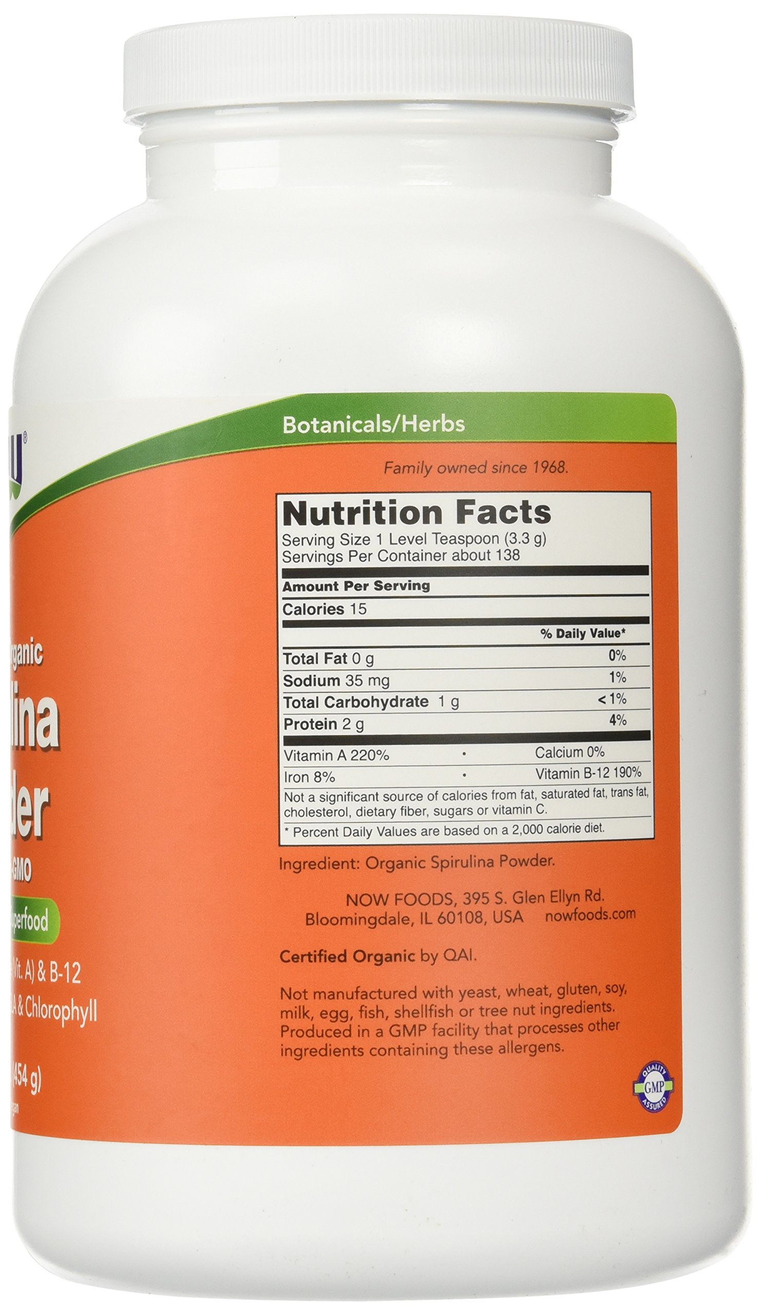 Organic Spirulina Powder by Now Foods – 2LB (907g) | Superfood Supplement for Smoothies, Detox & Immune Support | Vegan, Non-GMO, Gluten-Free