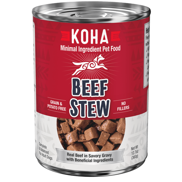 KOHA Beef Stew Canned Dog Food - Grain-Free Wet Food for Dogs | High Protein Meal for Adult & Senior Dogs | Perfect for Home, Travel & Emergency Preparedness