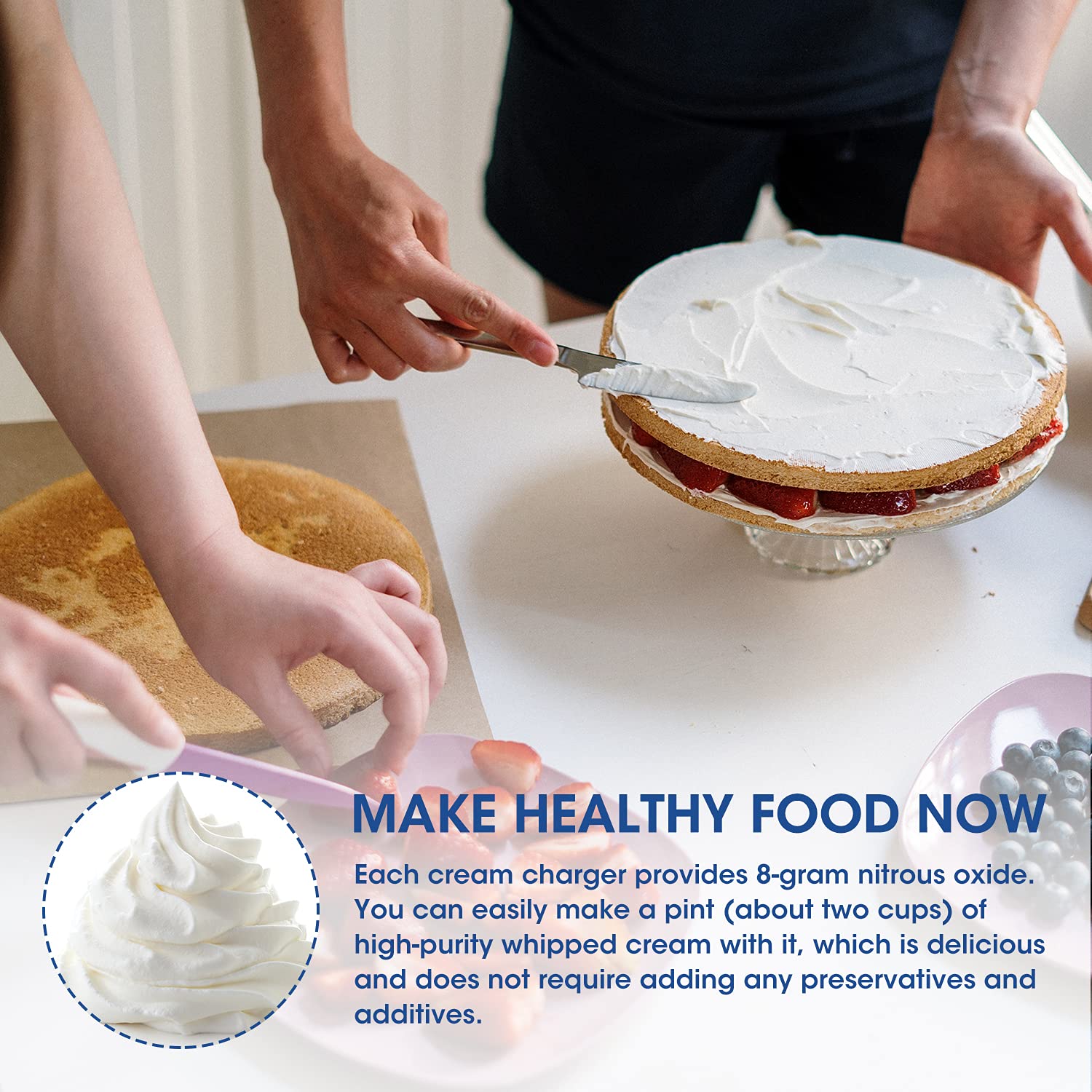 Blue Flag 8g Whipped Cream Chargers 100 Pack - Perfect for Desserts & Coffee Toppings