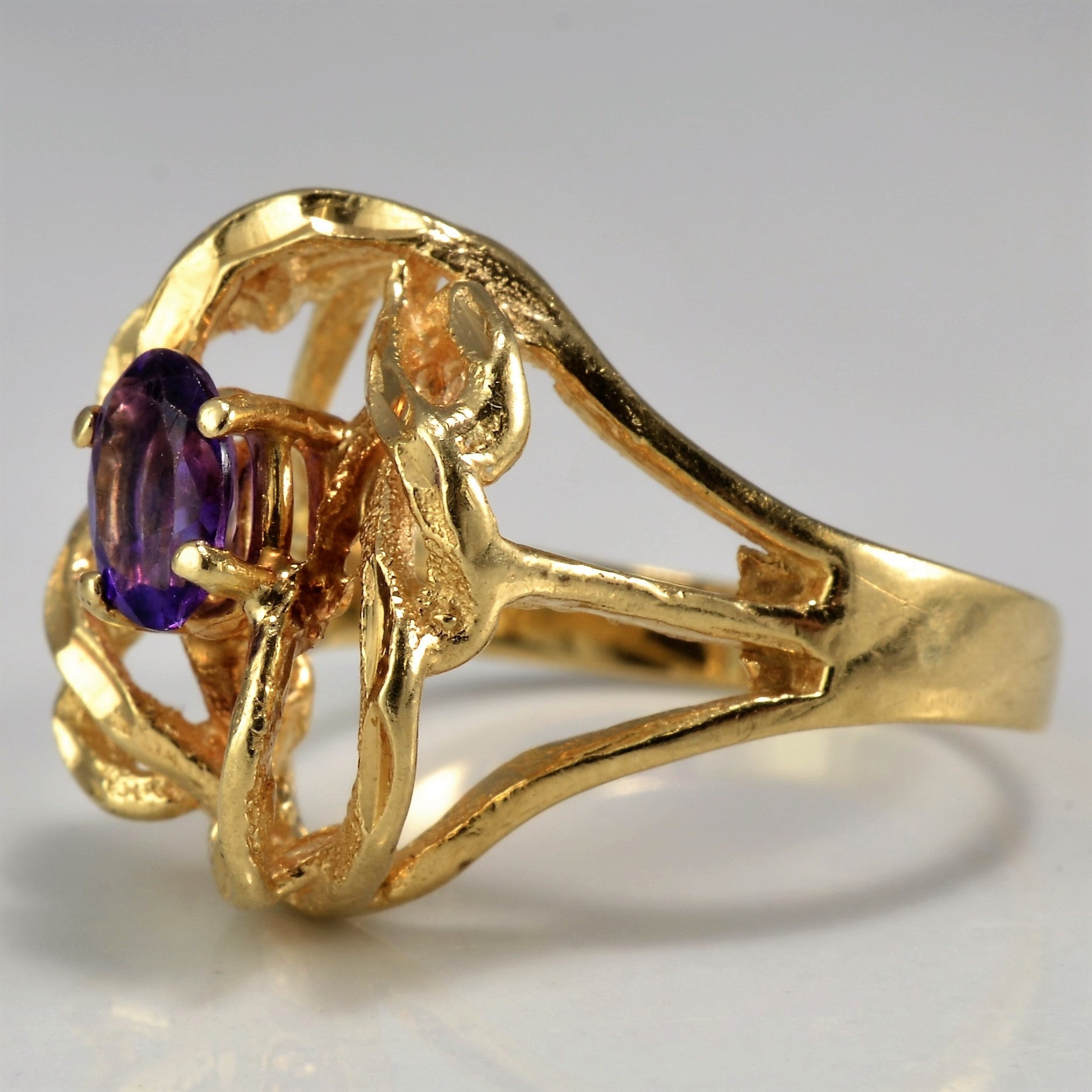 Twisted Amethyst Ring - 0.30ct Natural Purple Gemstone Ring - Size 5.75 - Elegant Handmade Jewelry for Women - Perfect for Valentine's Day, Anniversary & Special Occasion Gifts