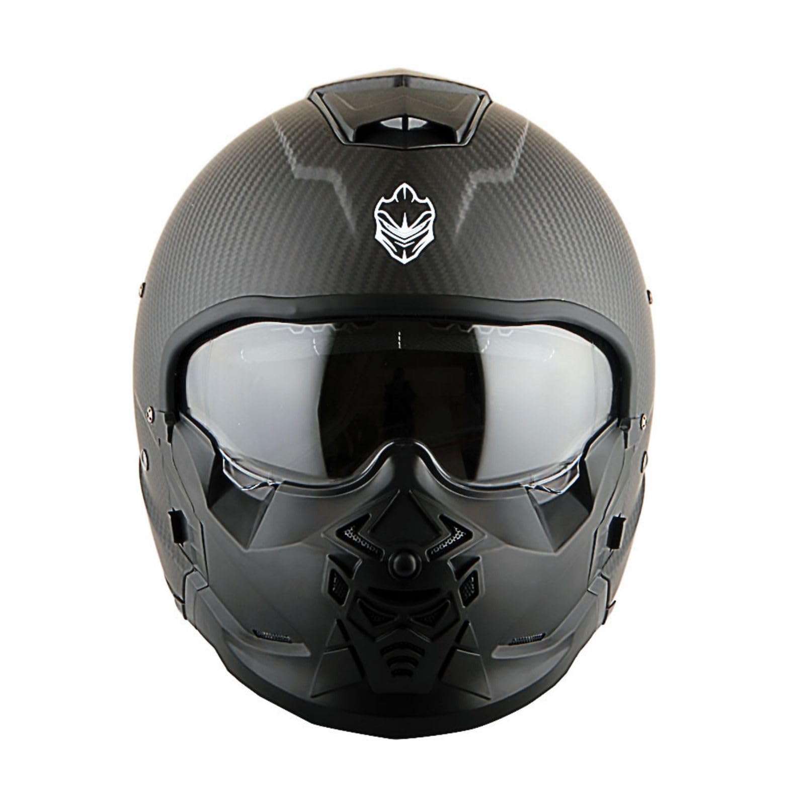 Martian Genuine Carbon Fiber Motorcycle Helmet HB-B2 - DOT Approved Full Face & Open Face Glossy Black - Lightweight & Durable for Street Riding, Racing & Cruising
