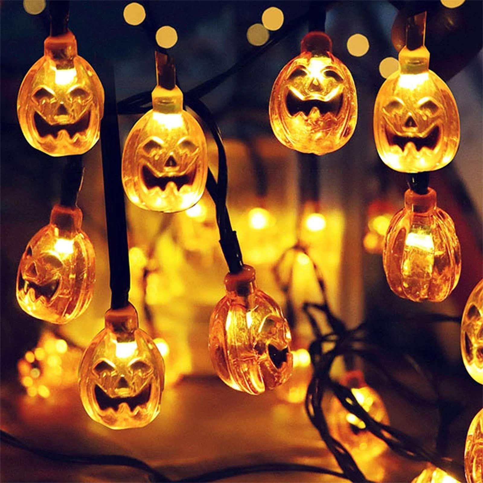 SNOMYRS 21ft Solar Pumpkin String Lights - 30 LED Waterproof Outdoor Halloween & Christmas Decorations for Patio, Garden, Yard, Gate - Perfect for Parties, Weddings, and Home Decoration