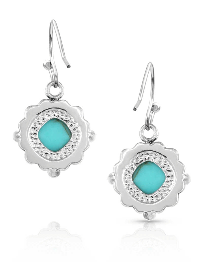 Montana Silversmiths ER5531 Women's Turquoise Crystal Silver Earrings - Elegant Western Jewelry for Everyday Wear & Special Occasions
