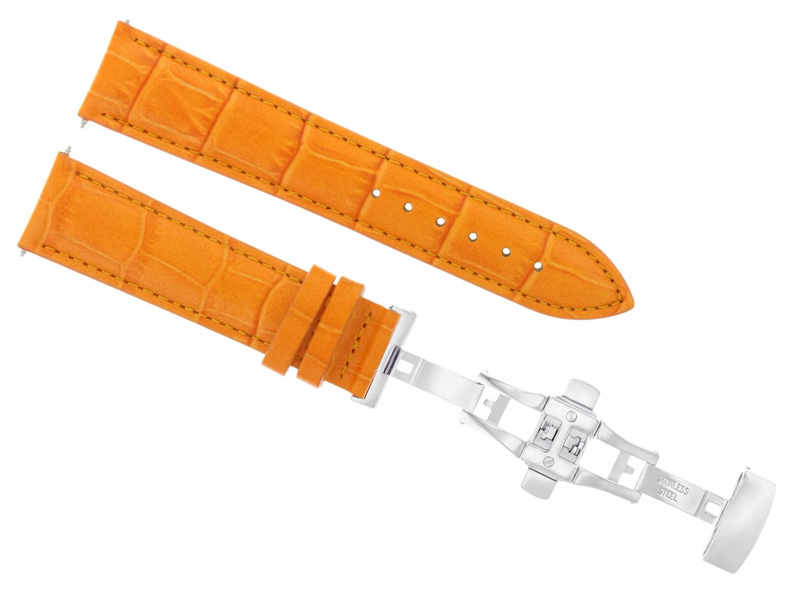 18mm Genuine Leather Watch Band Strap Replacement for Omega Schumacher 3510.12.40 Reduced Orange - Classic Brown Watch Strap for Men, Perfect for Business, Casual & Dress Occasions