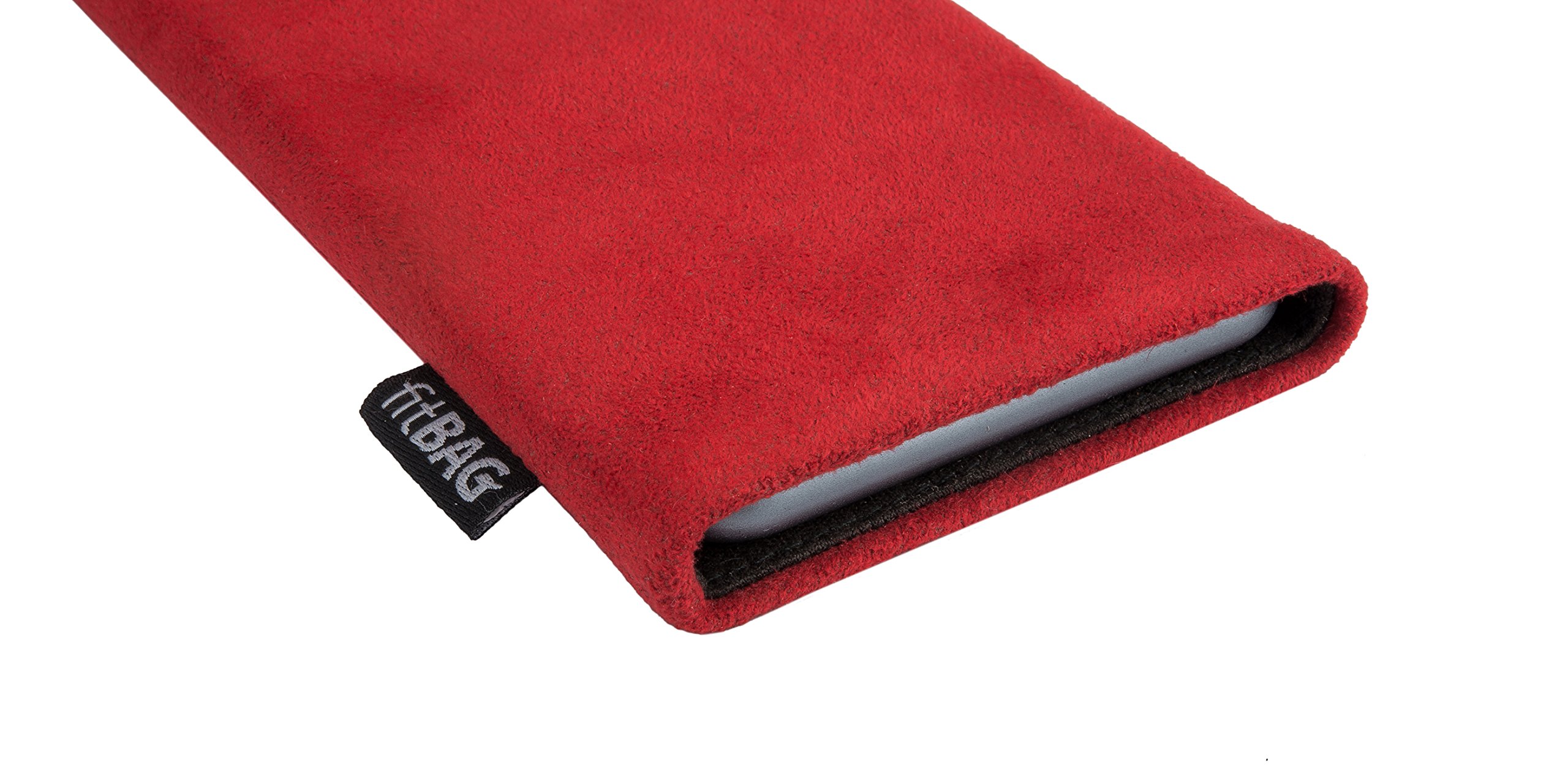 Premium Custom Tailored Red Sleeve for F(x)tec Pro1 Smartphone | German-Made Genuine Alcantara Case with Microfiber Lining | Perfect for Display Cleaning & Everyday Protection | Ideal for Business Professionals & Tech Enthusiasts