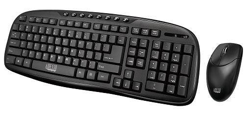 Adesso Wireless Keyboard and Mouse Combo - 2.4GHz USB Receiver, Ergonomic Design for Comfort Typing - Perfect for Home Office, Gaming & Remote Work