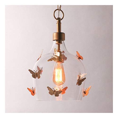 YeSBTx Glass Butterfly Chandelier - Elegant Hanging Light for Dining Room, Study, Bedroom & Home Decor | Perfect for Romantic Dinners, Cozy Reading Nooks & Bedroom Ambiance