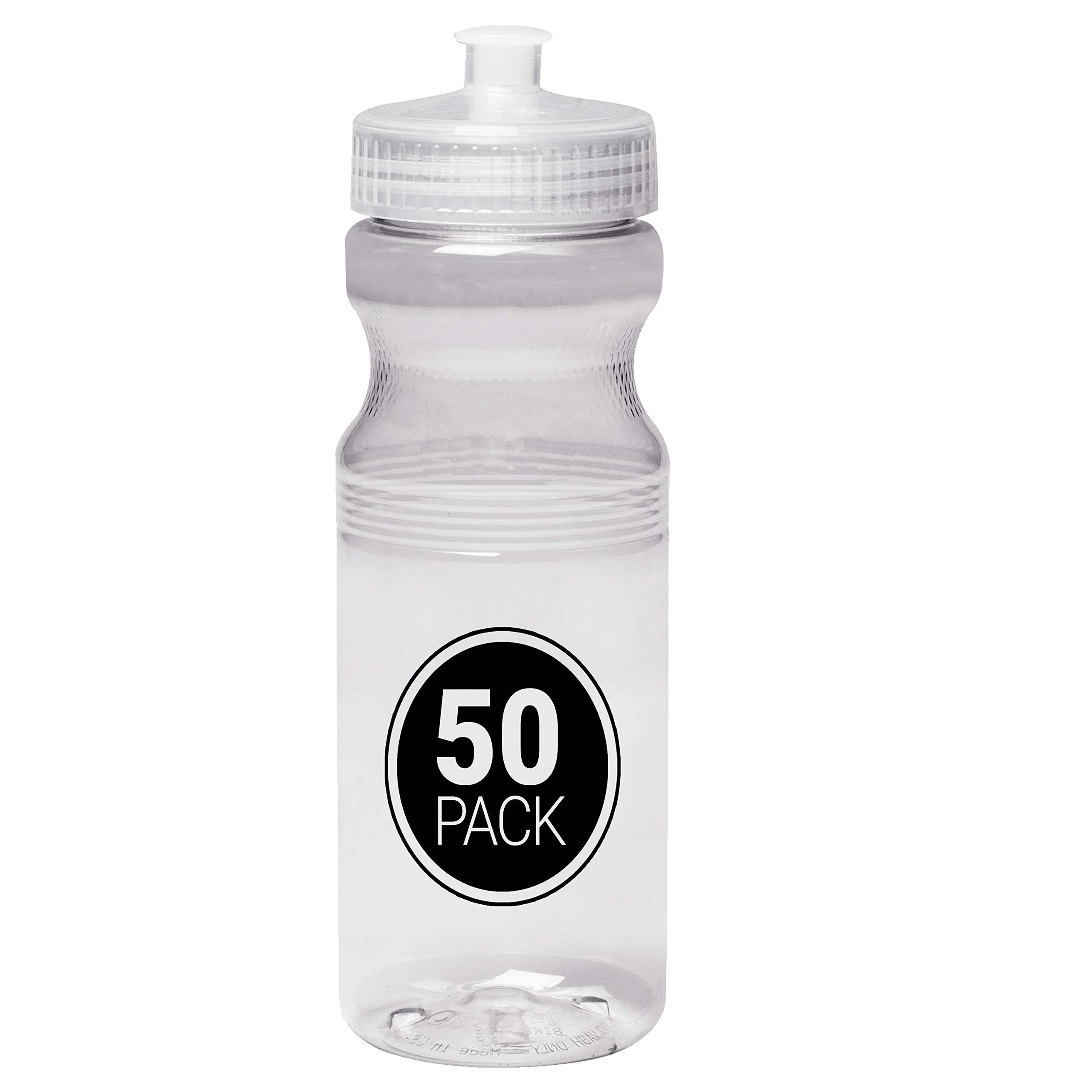 24oz Reusable Water Bottles (20 Pack) - BPA Free HDPE Plastic, Leak Proof Lids, Made in USA - Ideal for Outdoor Adventures, Sports Events, Gym & Camping
