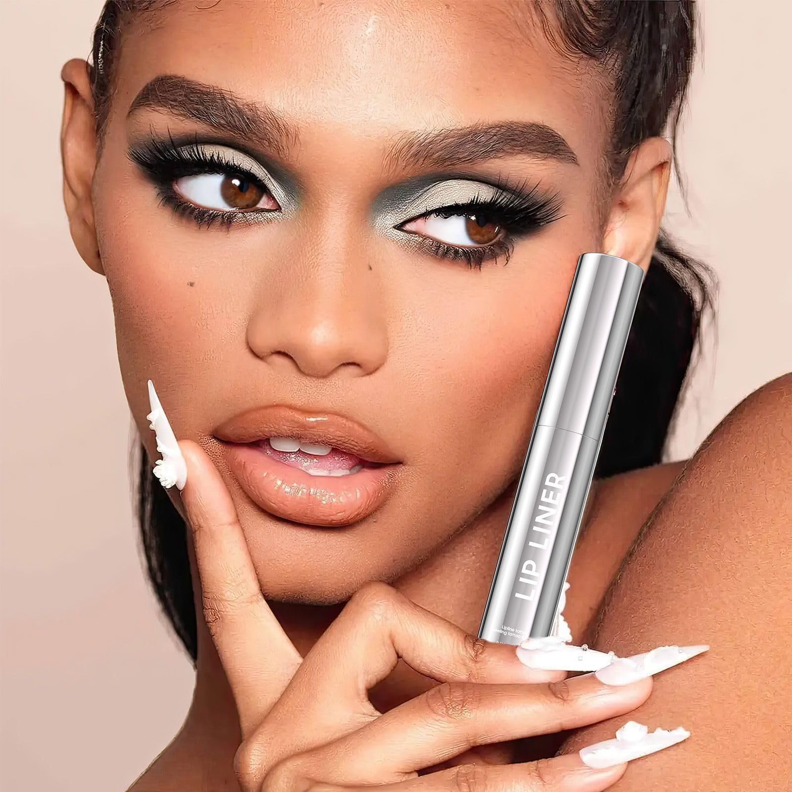 Long-Lasting Matte Lip Liner & Peel Off Lip Stain - Waterproof Nourishing Lip Tint Tattoo for Vibrant Lip Color, Moisturizing & Smudge-Proof (Nude) | Perfect for Parties, Date Nights & Everyday Wear
