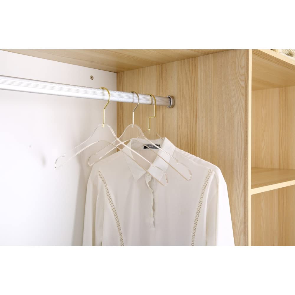 Premium Clear Acrylic Clothes Hangers - 6 Pack Luxury Wardrobe Organizers for Men & Women | Heavy Duty Transparent Hangers for Closet Organization | Ideal for Shirts, Pants, Jackets & Coats