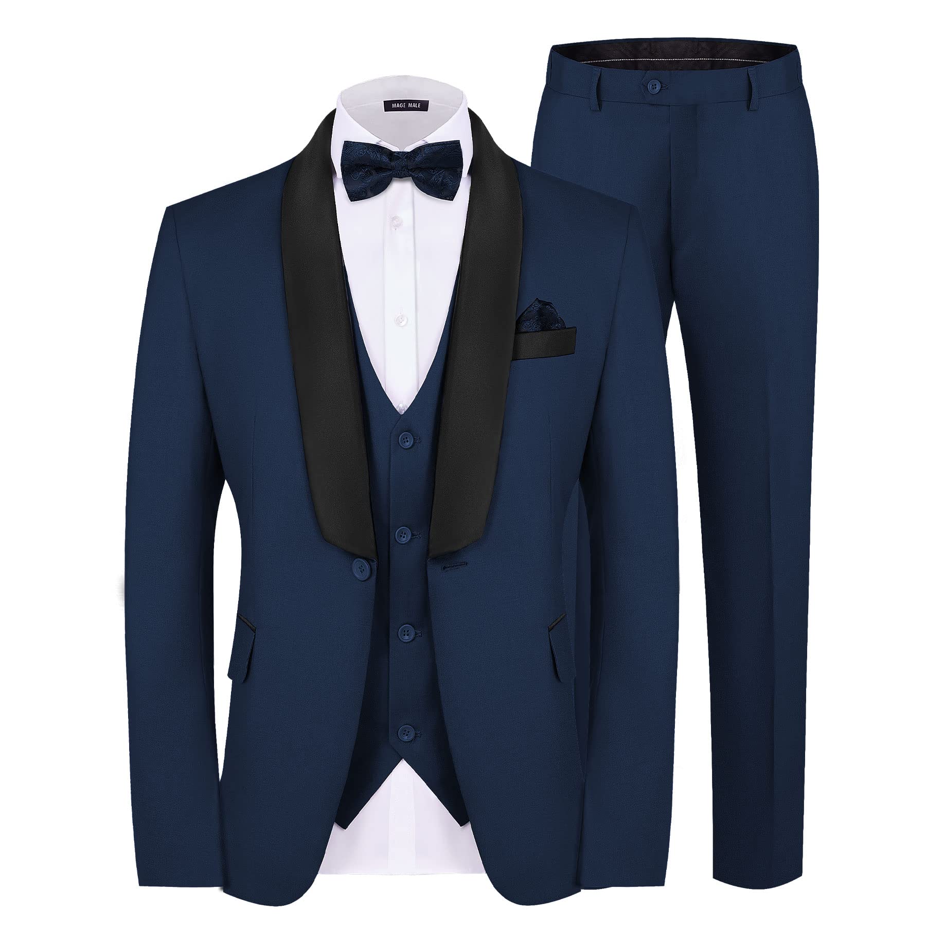 Premium Slim Fit Men's 3-Piece Suit Set - Single Button Tuxedo Blazer, Vest & Dress Pants for Wedding, Party & Formal Events | Business & Evening Occasions