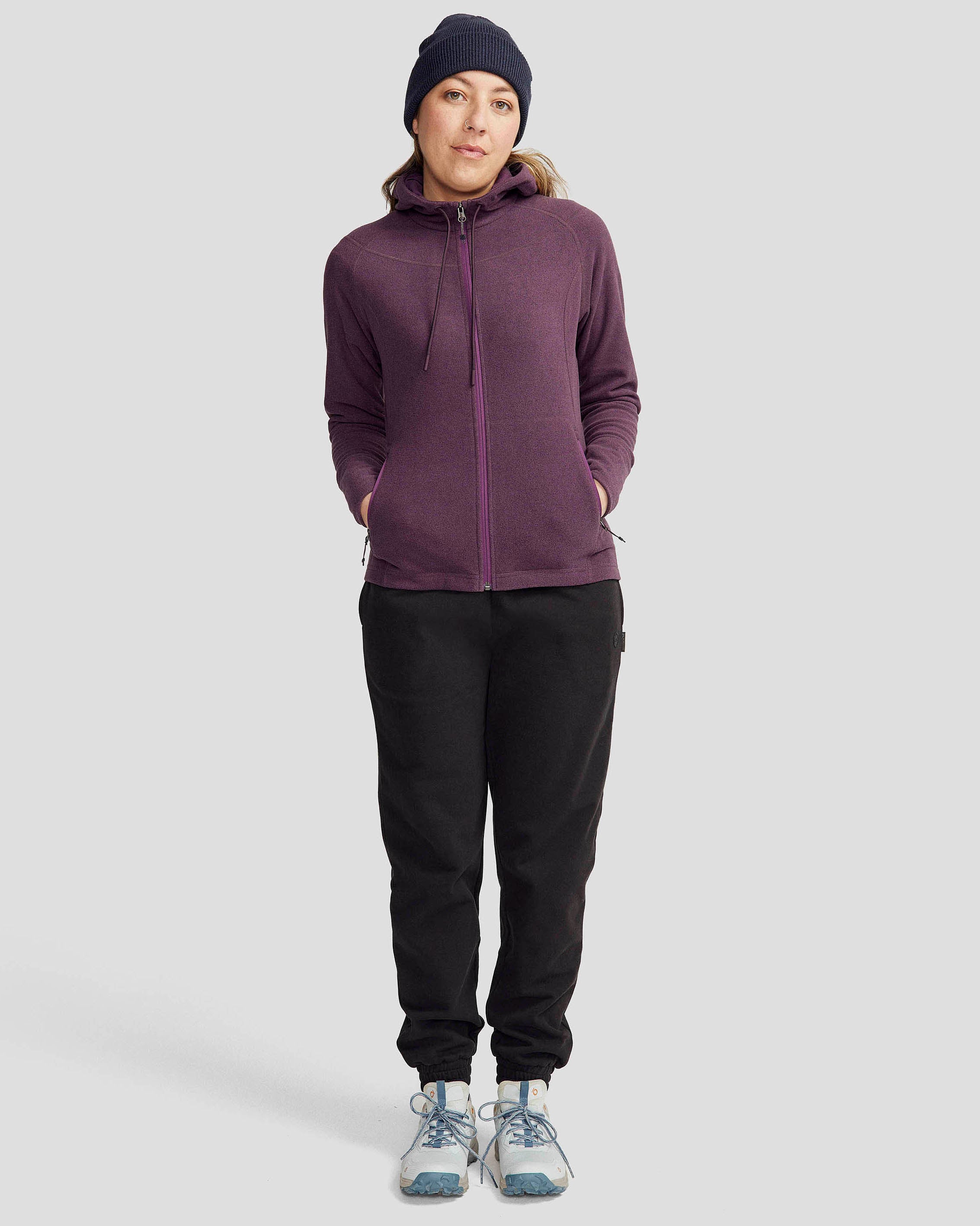 Women's Mt Aspiring Hooded Fleece Jacket - Lightweight Warm Winter Coat for Hiking, Camping & Outdoor Activities