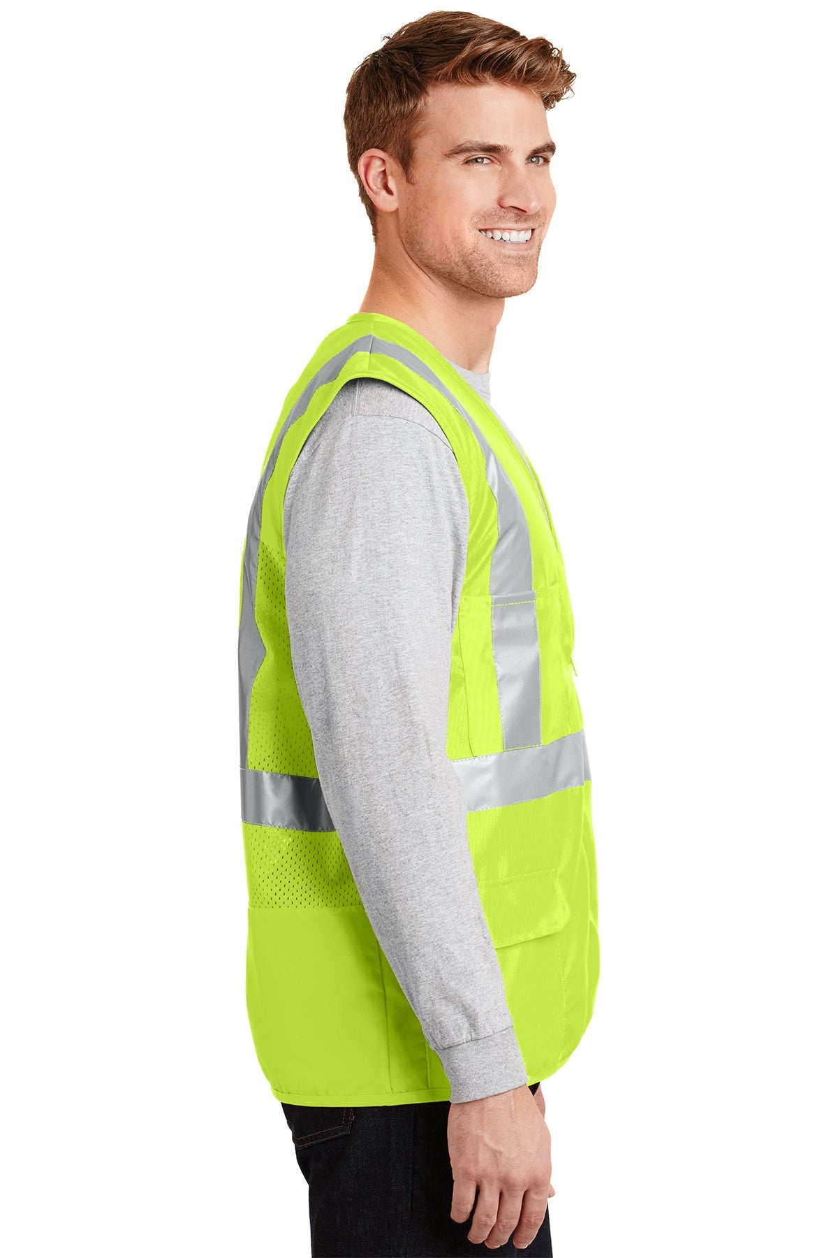 CornerStone ANSI 107 Certified High-Visibility Mesh Safety Vest - Reflective Yellow for Construction, Road Work & Emergency Response