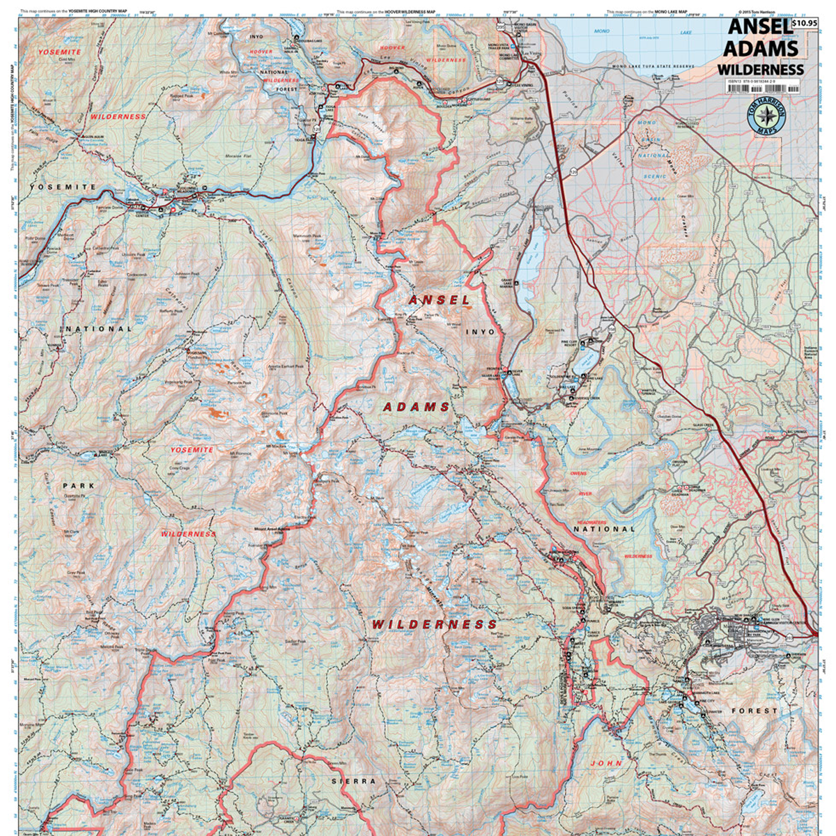 Ansel Adams Wilderness Map - Detailed Topographic Hiking & Backpacking Guide for Outdoor Adventures