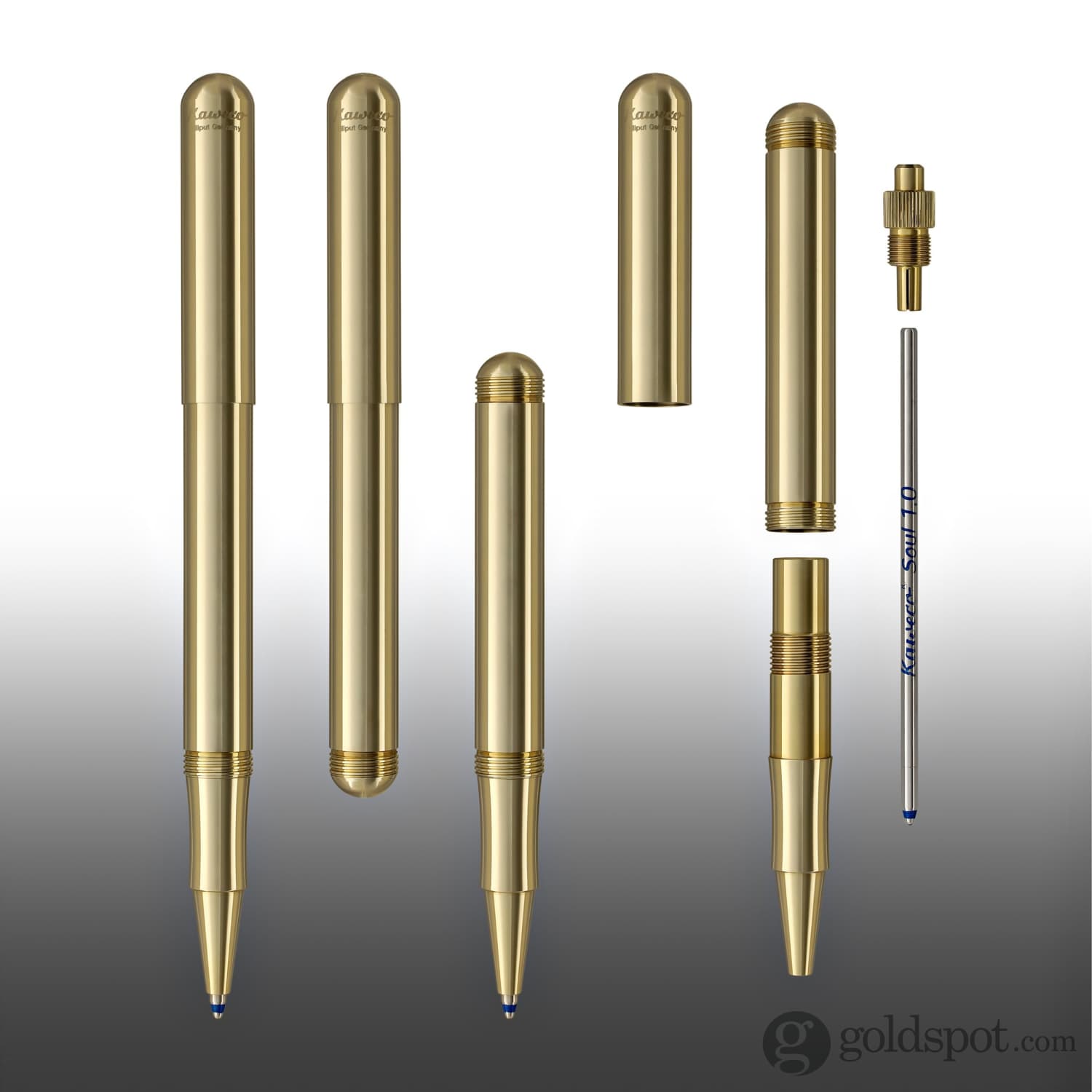 Kaweco Liliput Brass Capped Ballpoint Pen - Premium Pocket-Sized Writing Tool for Everyday Carry, Journaling & Gifts