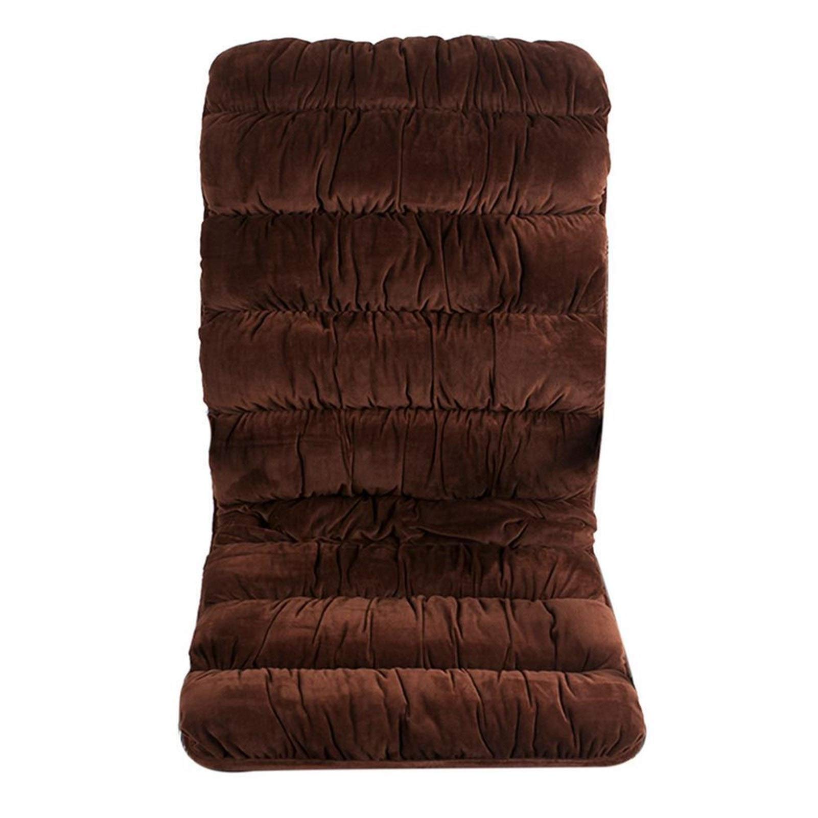 Premium Non-Slip Seat Cushion - Dark Brown Velvet Office Chair Pad with Back Support for Work & Leisure - Ergonomic Comfort for Desk Chairs, Recliners, and Home Office Use