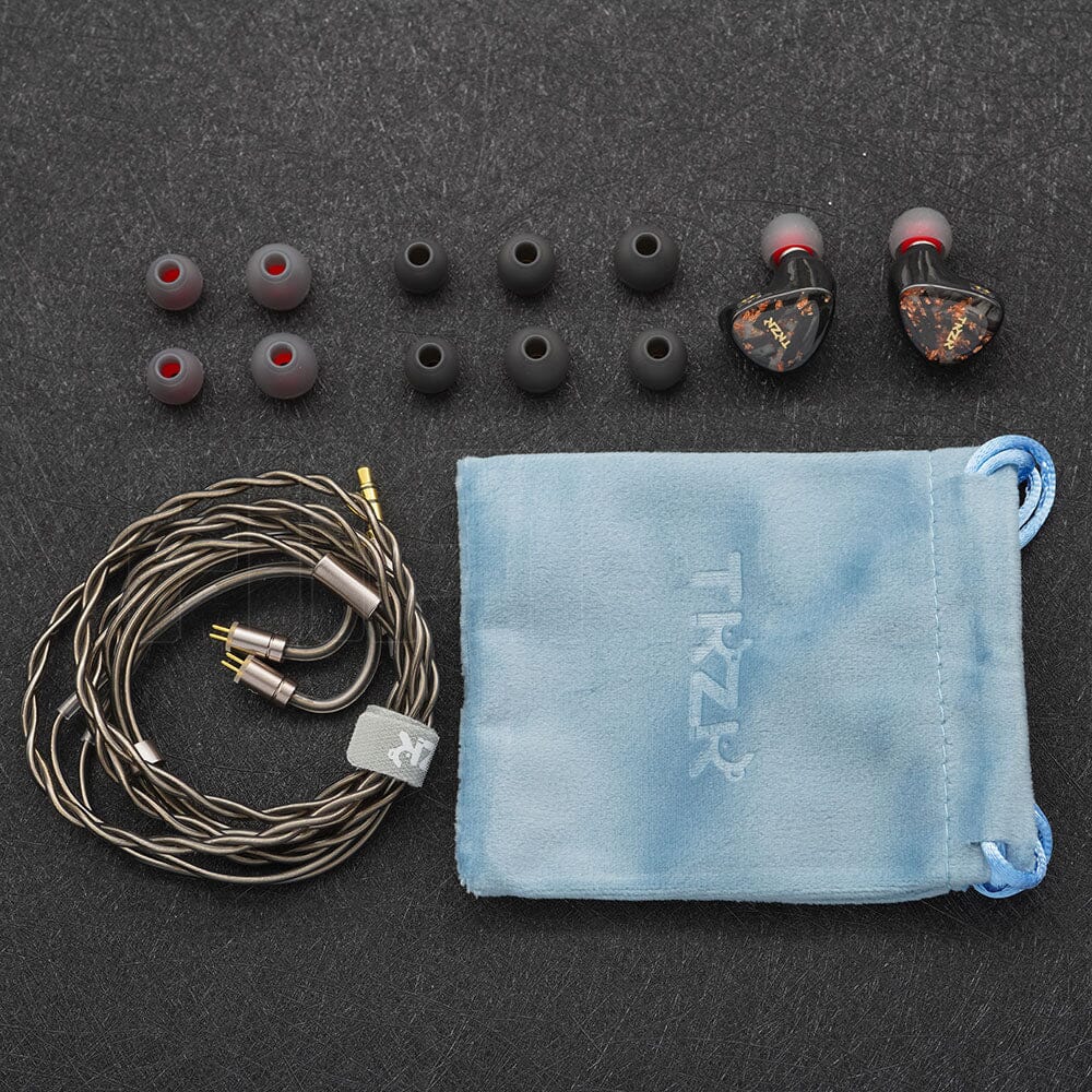TKZK Ouranos 10mm Carbon Nanotube Dynamic Driver HiFi In-Ear Earphones with Deep Bass - Perfect for Gaming, Music Listening & Travel