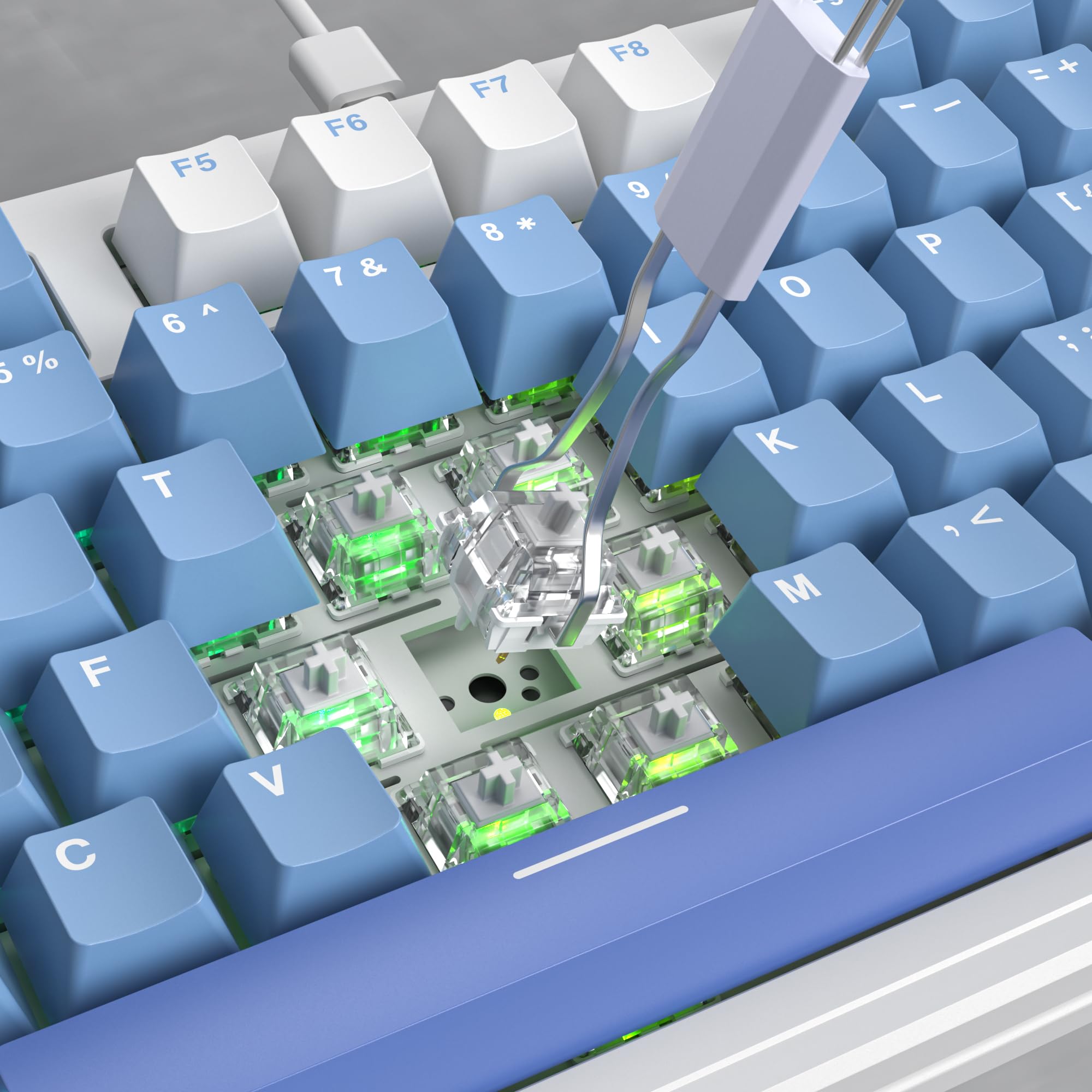 75% Custom Barebones Keyboard Kit - Gasket Mounted, Blank DIY Silent TKL Mechanical Gaming Keyboard PCB - Hot Swappable 3pin/5pin Switch with South-Facing RGB for Windows/Mac (M87 Kit-White) - Perfect for Gaming, Programming & Office Work