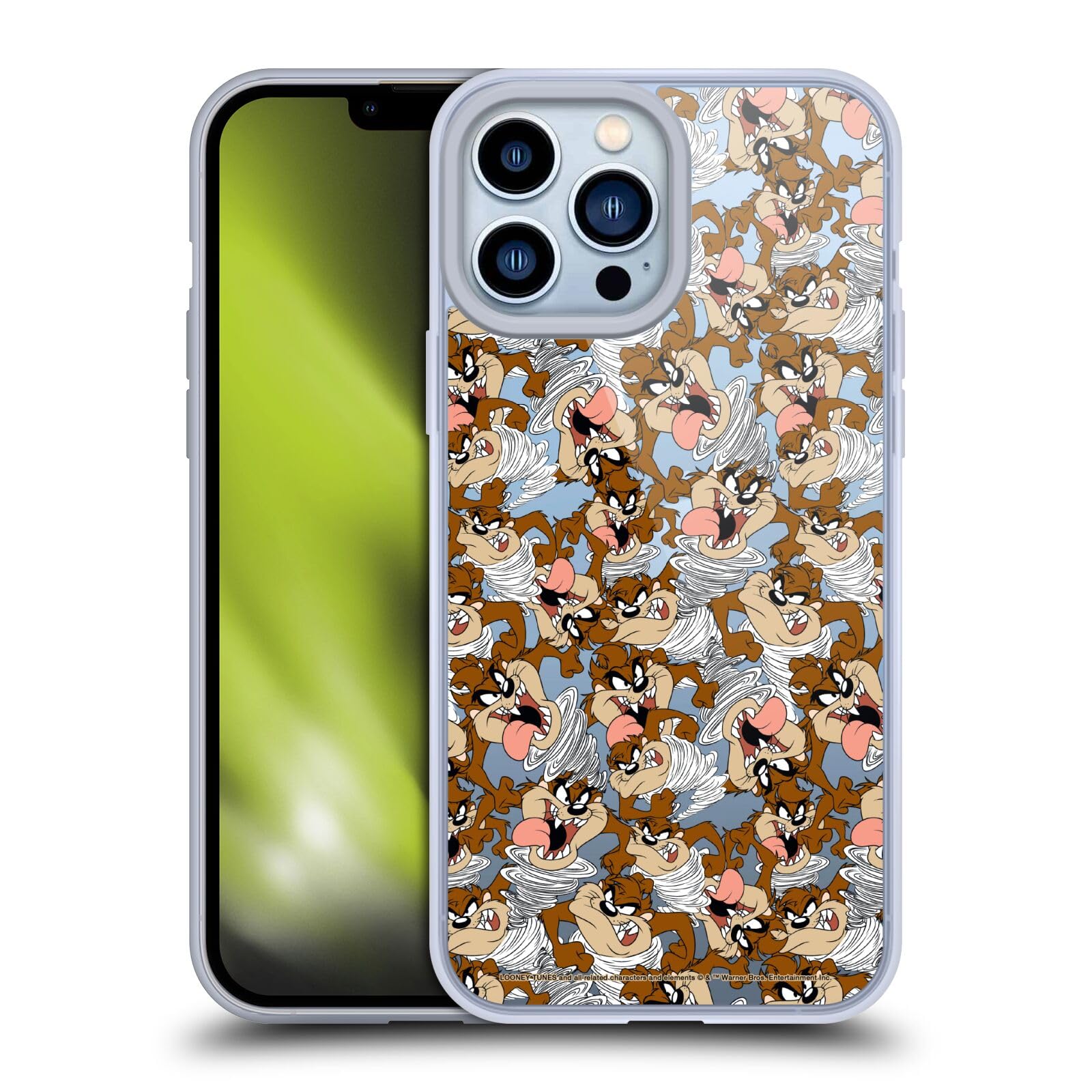 Officially Licensed Looney Tunes Tasmanian Devil Soft Gel Phone Case for Apple iPhone 13 Pro Max - Durable Protection with Fun Cartoon Design, Perfect for Fans and Daily Use