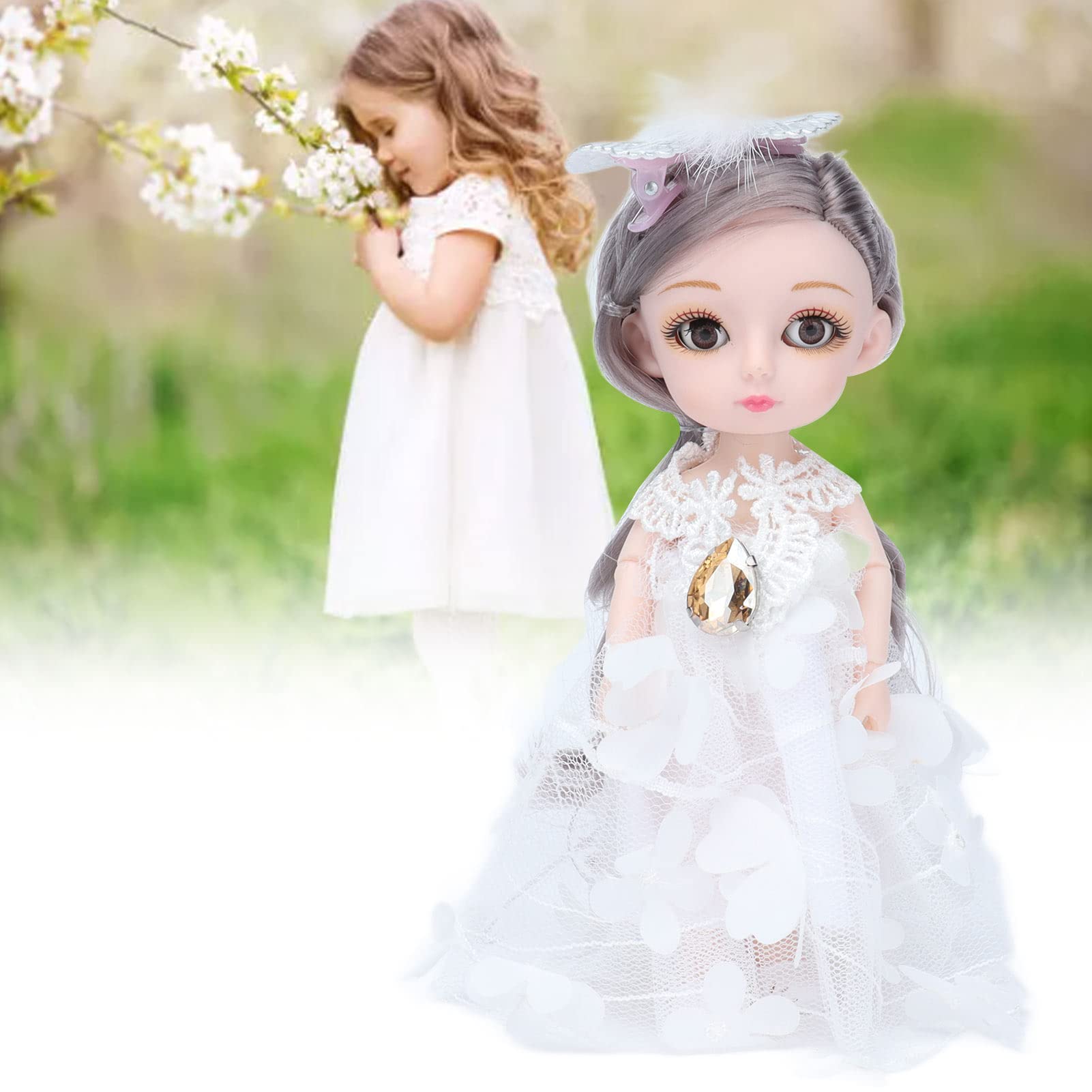 Zerodis 6.7 Inch Poseable Baby Doll Toy with Movable Joints, Beautiful Dressed Girl Doll Includes Clothes & Shoes - Perfect Gift for Kids Birthday, Christmas & Pretend Play